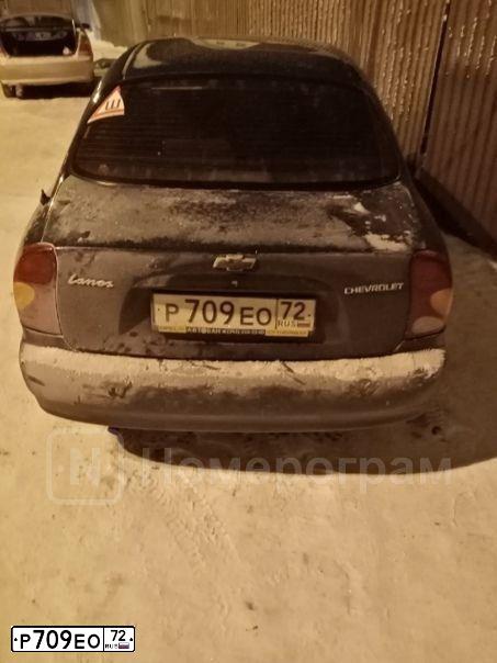 Фото автомобиля ZAZ LANOS, 2005 — госномер Р709ЕО72. Цвет: сине-зеленый