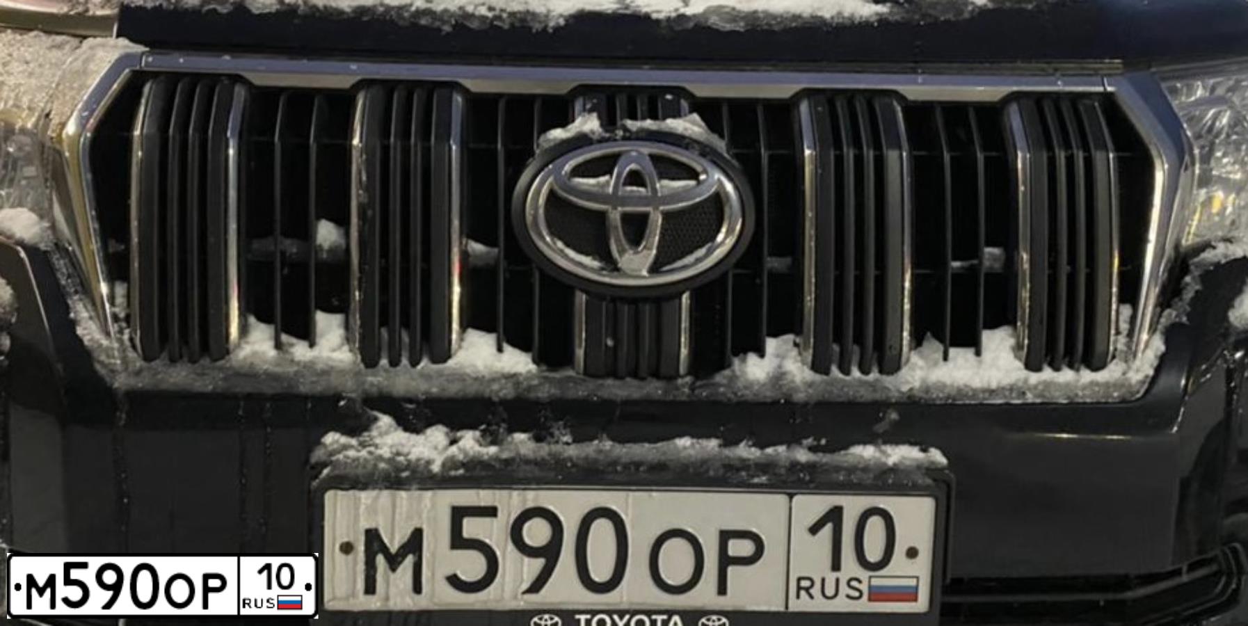 Фото автомобиля TOYOTA LANDCRUISER, 2017 — госномер М590ОР10. Цвет: ЧЕРНЫЙ