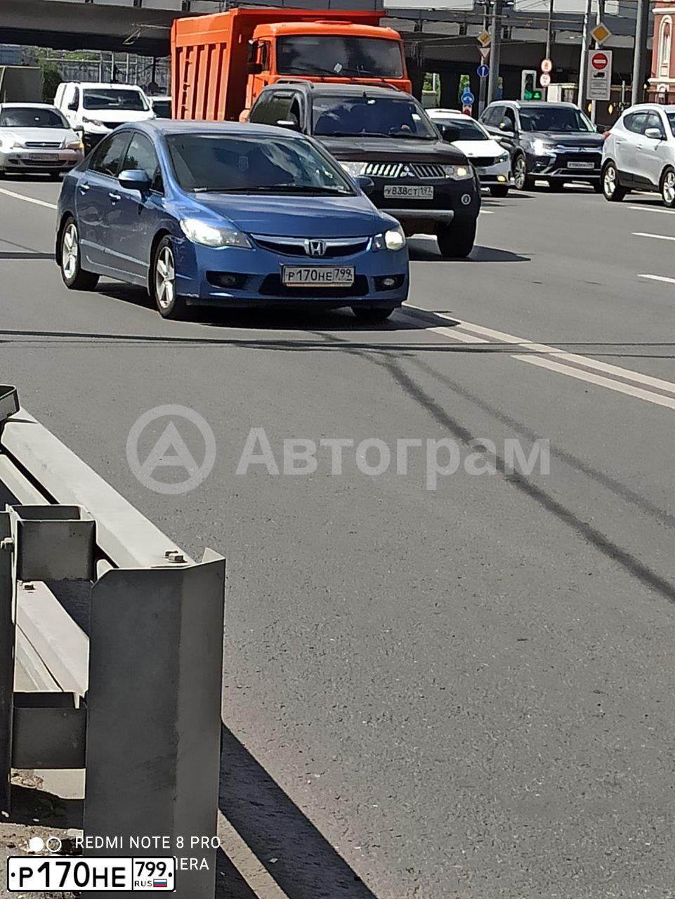 Фото автомобиля HONDA CIVIC, 2009 — госномер Р170НЕ799. Цвет: СИНИЙ СВЕТЛЫЙ
