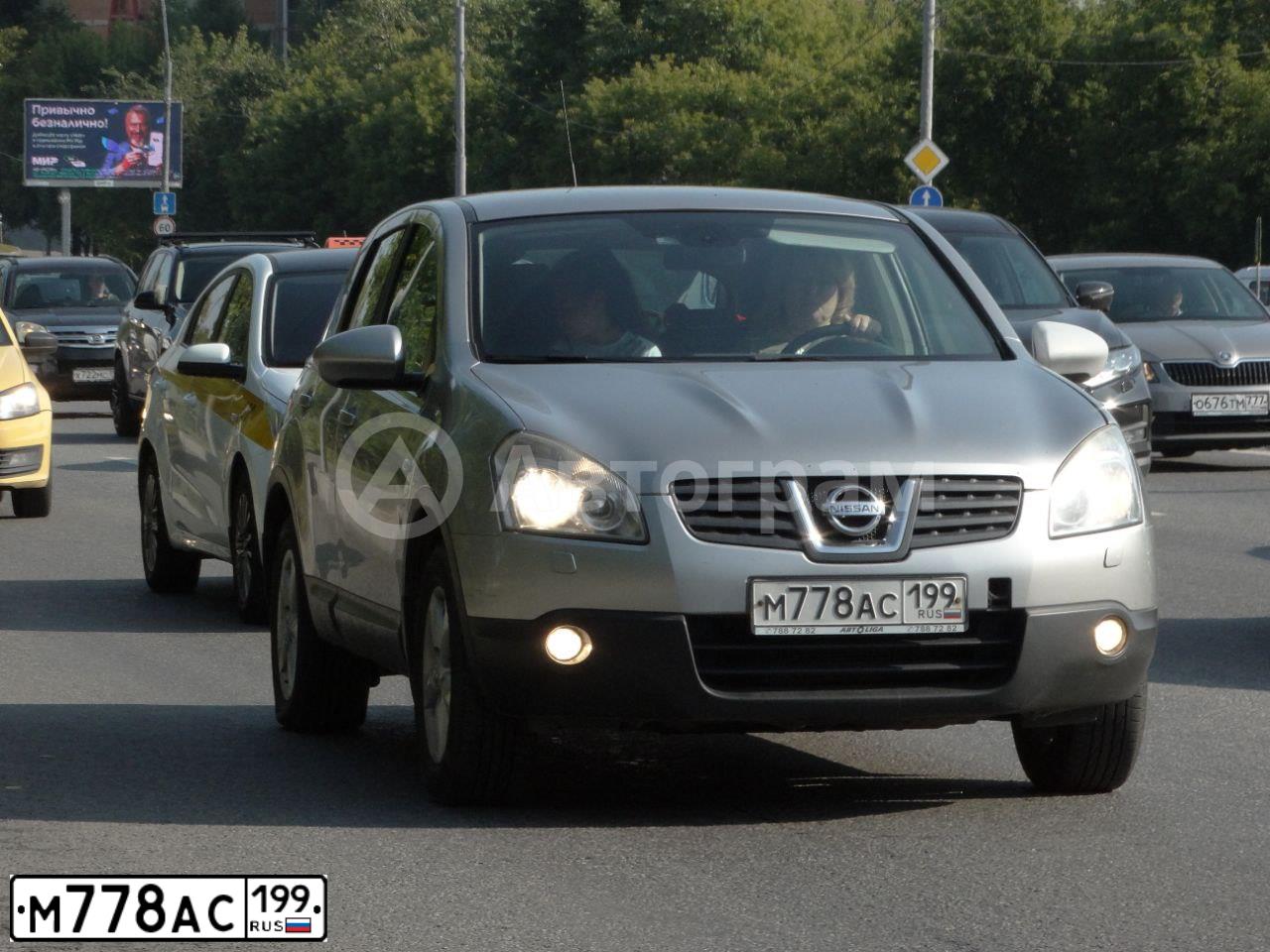 Фото автомобиля NISSAN QASHQAI, 2008 — госномер М778АС199. Цвет: СЕРЕБРИСТЫЙ