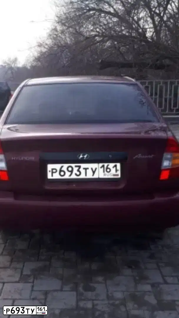 Фото автомобиля TAGAZ ACCENT, 2007 — госномер Р693ТУ161. Цвет: Красный
