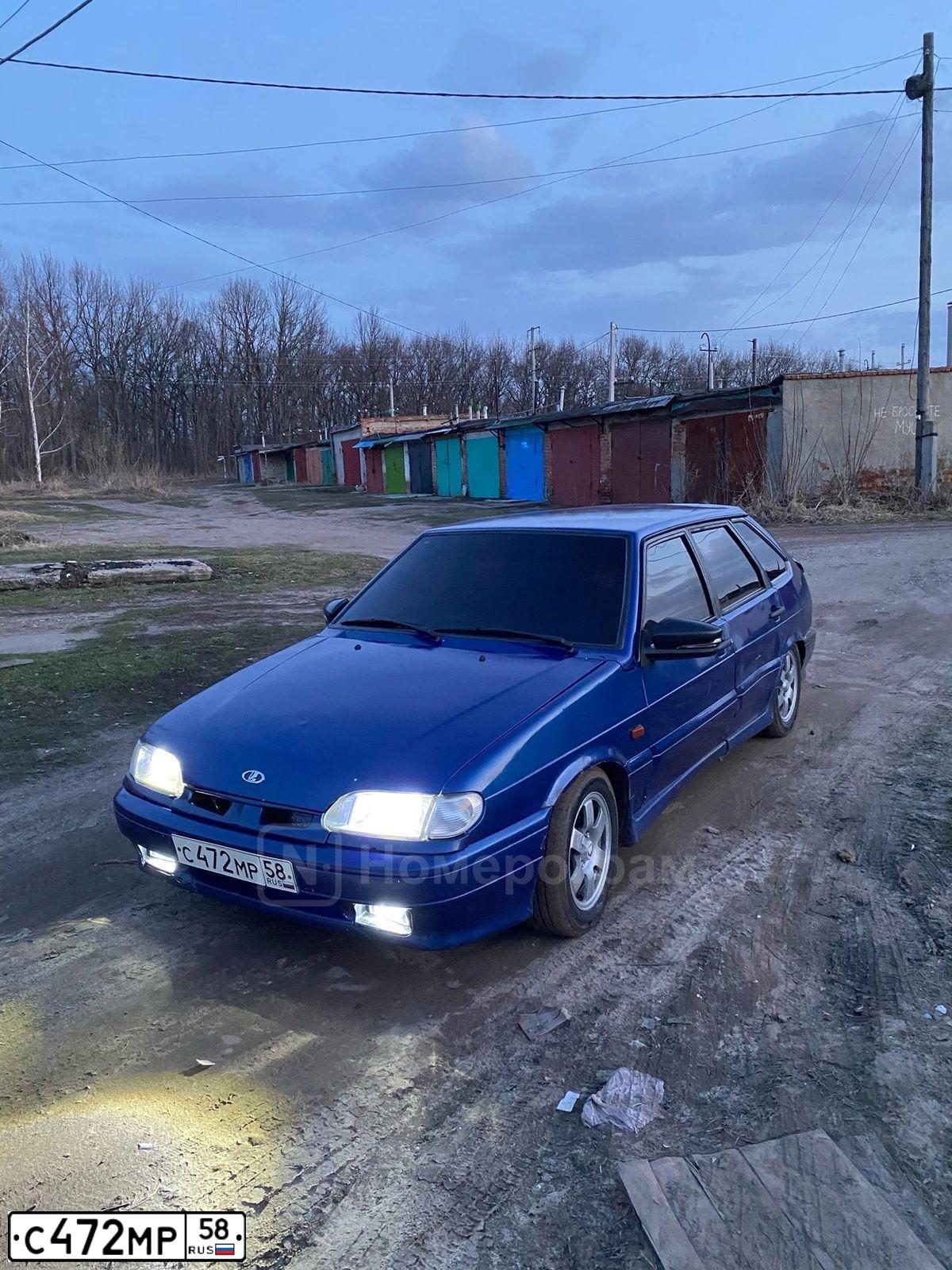Фото автомобиля LADA 2114 SAMARA, 2004 — госномер С472МР58. Цвет: Сине-Черный