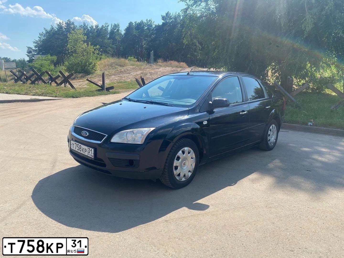 Фото автомобиля FORD FOCUS, 2008 — госномер Р449КВ48. Цвет: ЧЕРНЫЙ