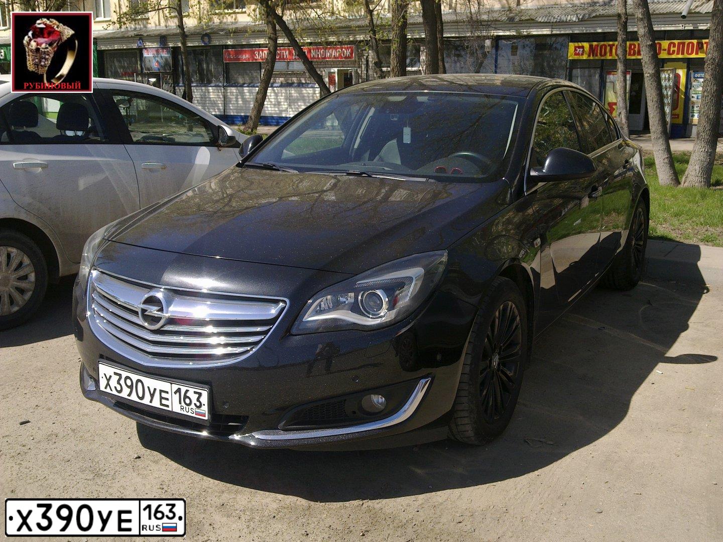 Фото автомобиля OPEL INSIGNIA, 2014 — госномер Х390УЕ163. Цвет: ЧЕРНЫЙ