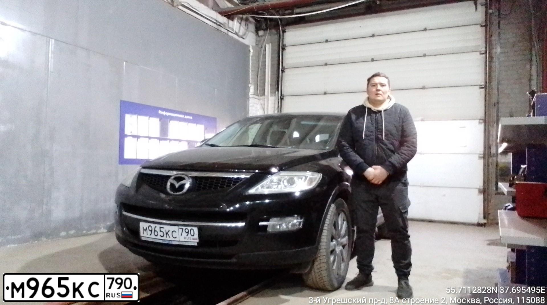 Фото автомобиля MAZDA CX-9, 2008 — госномер М965КС790. Цвет: ЧЕРНЫЙ
