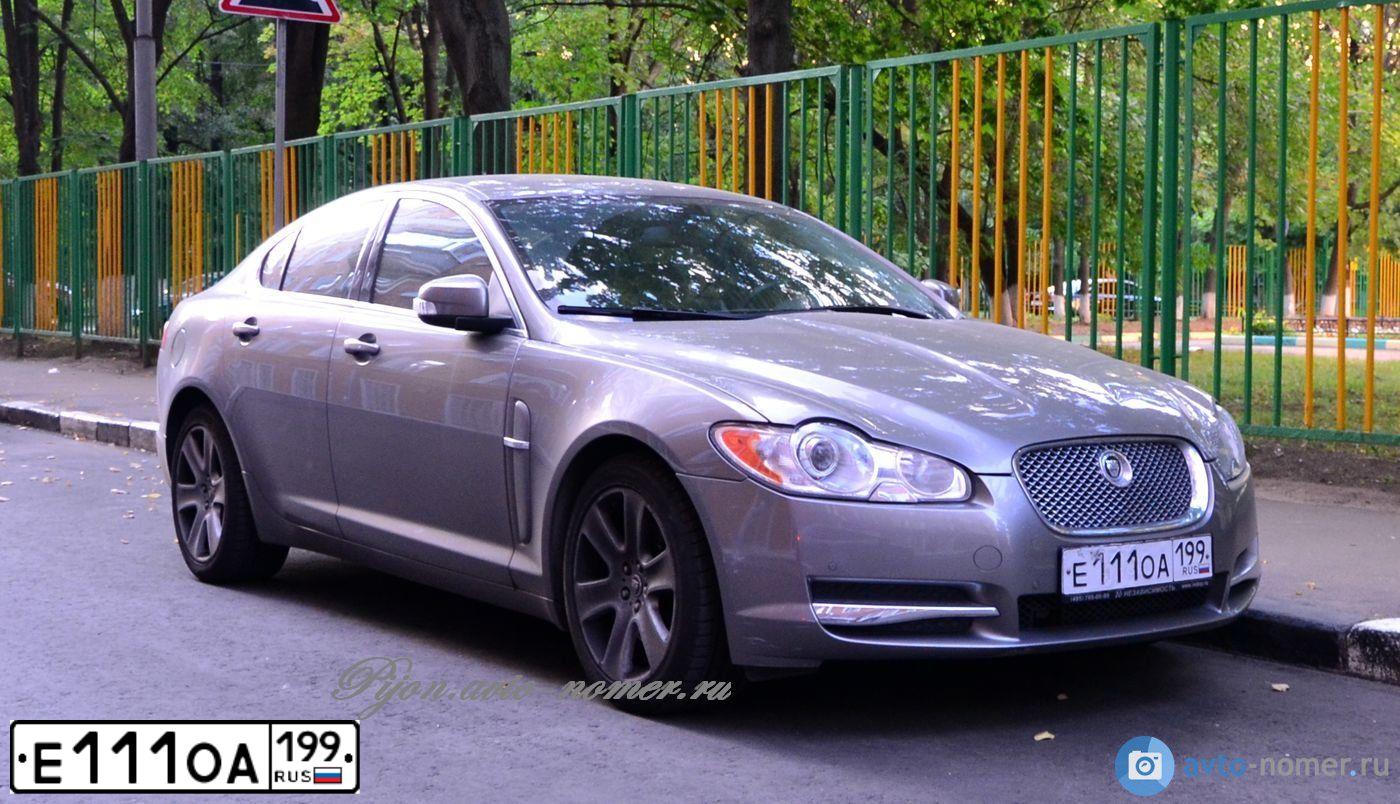 Фото автомобиля JAGUAR XF-SERIE, 2008 — госномер Е111ОА199. Цвет: СЕРЫЙ МЕТАЛЛИК