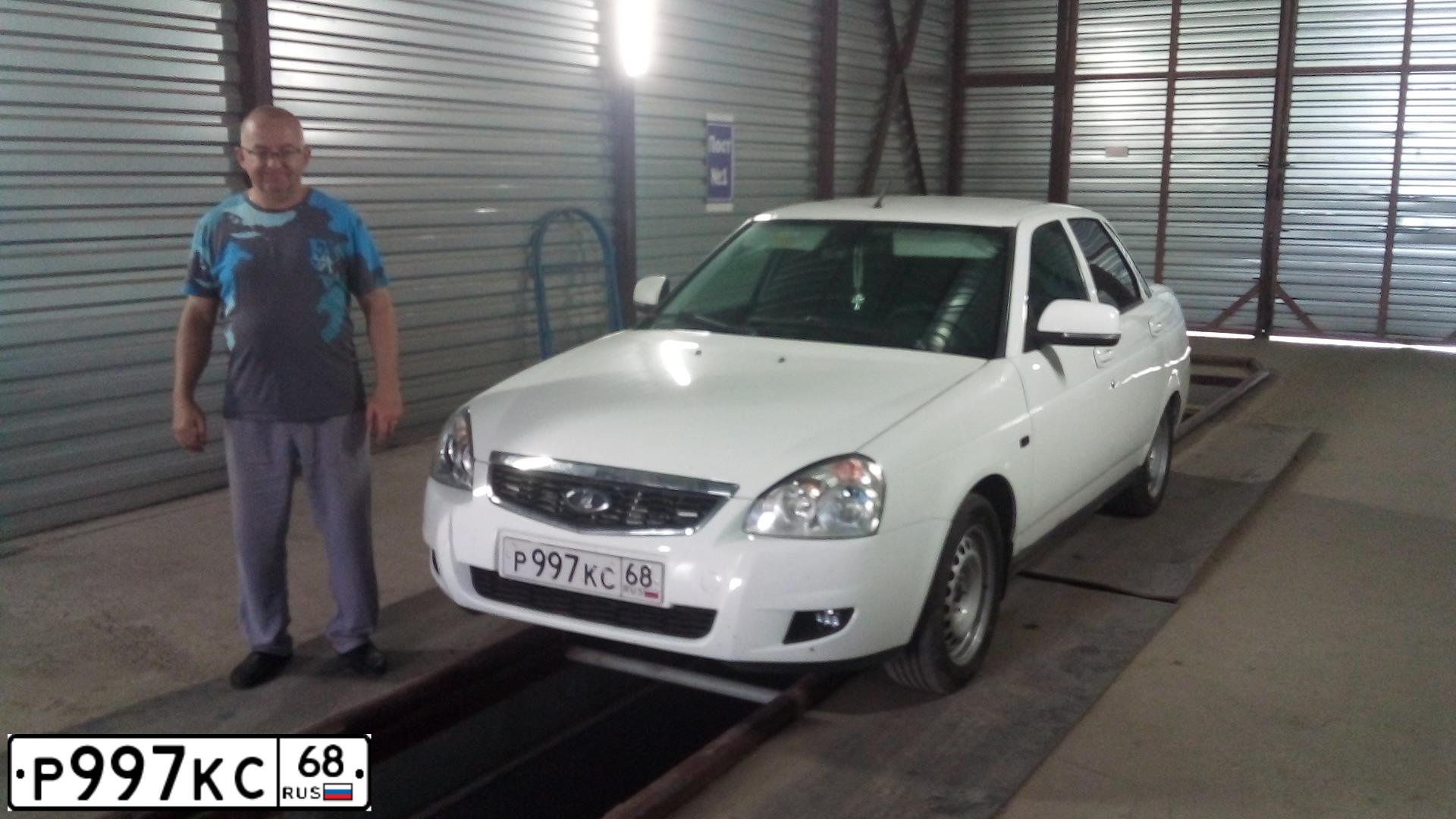 Фото автомобиля LADA 2170 PRIORA, 2014 — госномер Н808РЕ68. Цвет: Белый