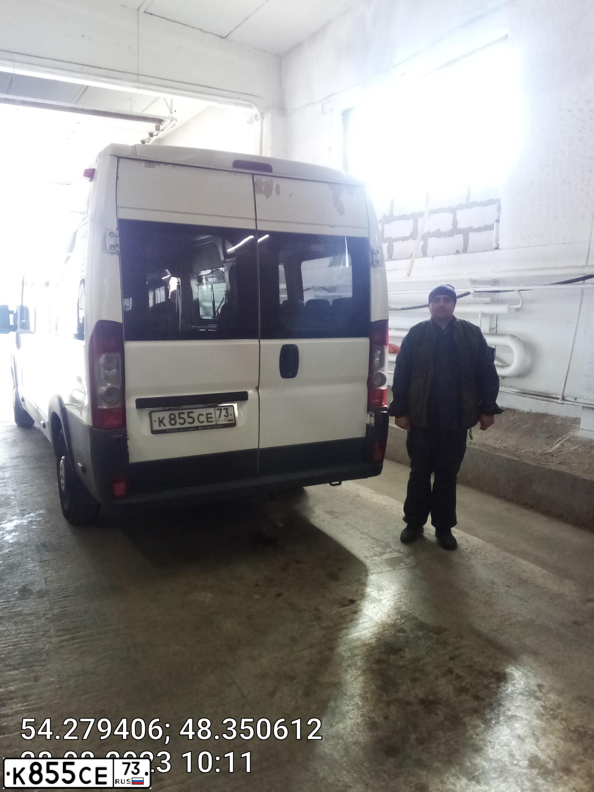 Фото автомобиля CITROEN JUMPER, 2012 — госномер К855СЕ73. Цвет: Белый