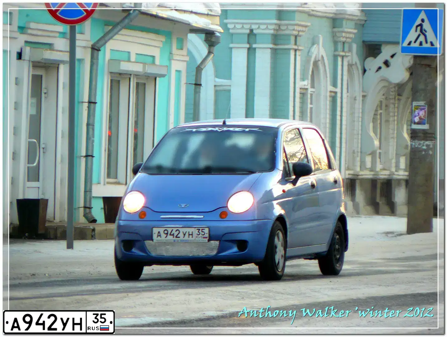 Фото автомобиля DAEWOO MATIZ, 2007 — госномер А942УН35. Цвет: синий