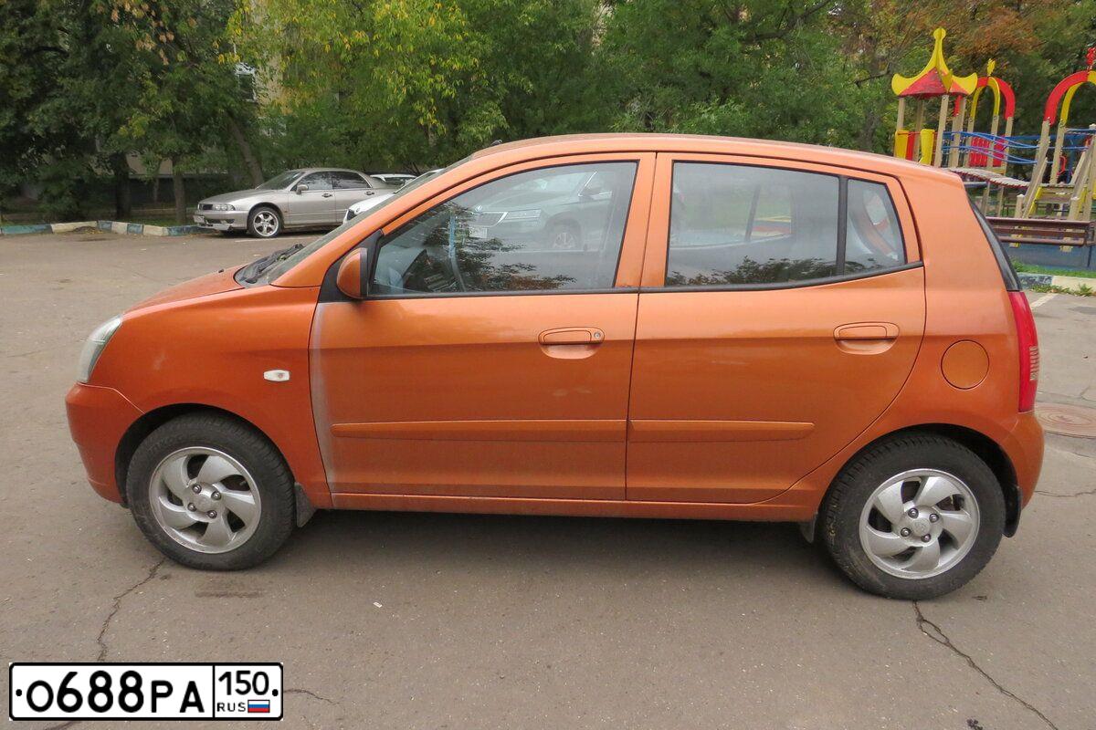 Фото автомобиля KIA PICANTO / MORNING, 2007 — госномер А916ХР92. Цвет: Оранжевый