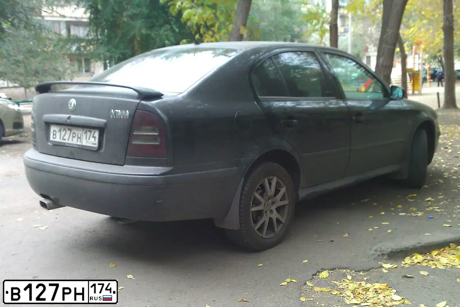 Фото автомобиля SKODA OCTAVIA, 2008 — госномер В075КВ774. Цвет: ЧЕРНЫЙ