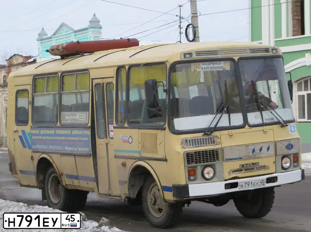 Фото автомобиля PAZ 3206, 2007 — госномер Н791ЕУ45. Цвет: БЕЖЕВЫЙ