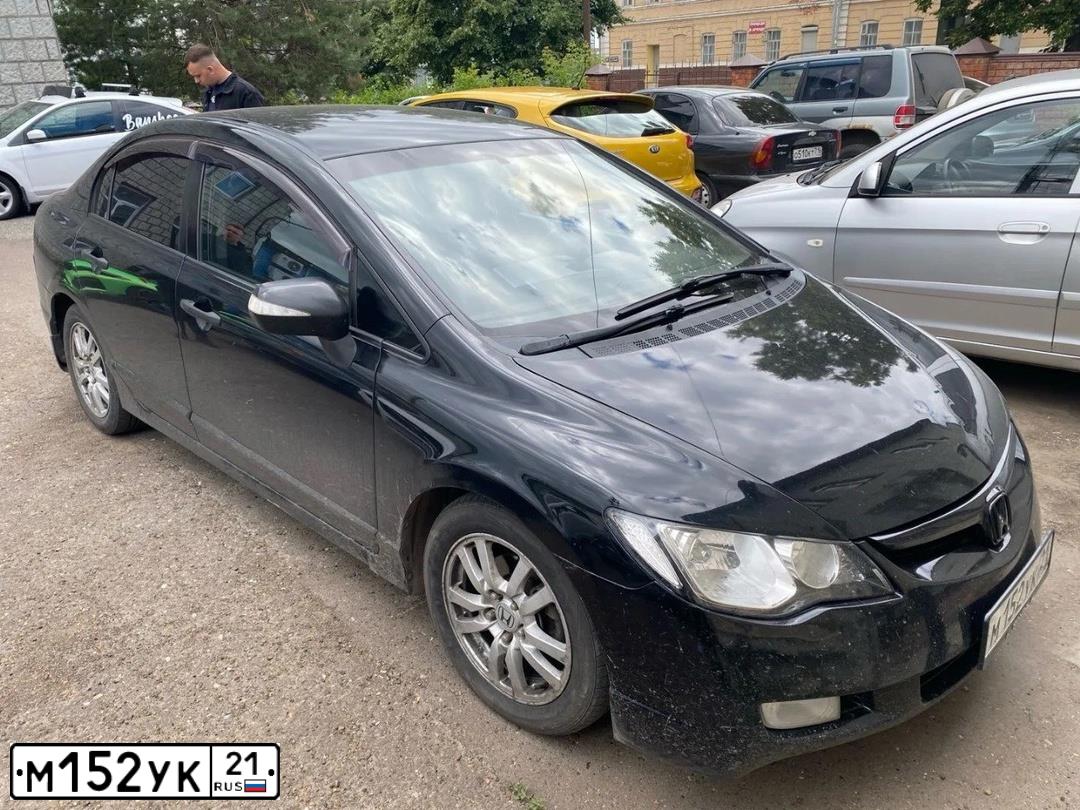 Фото автомобиля HONDA CIVIC, 2007 — госномер Р565ОХ716. Цвет: ЧЕРНЫЙ