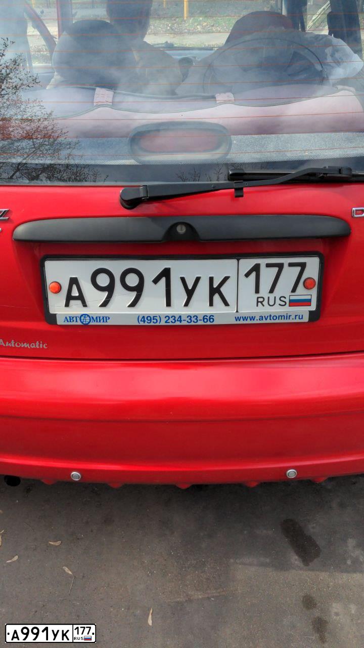 Фото автомобиля DAEWOO MATIZ, 2007 — госномер А991УК177. Цвет: Красный