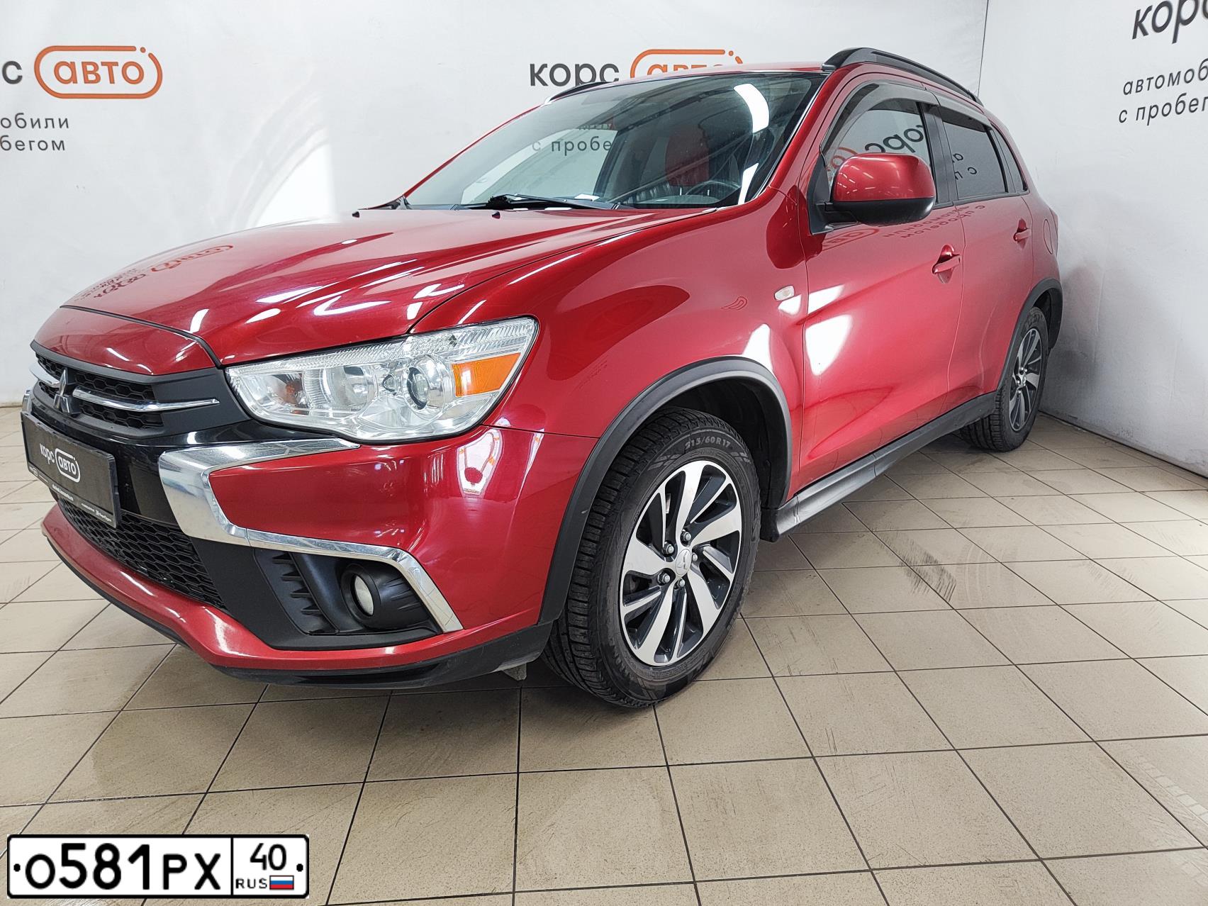 Фото автомобиля MITSUBISHI ASX, 2019 — госномер О581РХ40. Цвет: КРАСНЫЙ