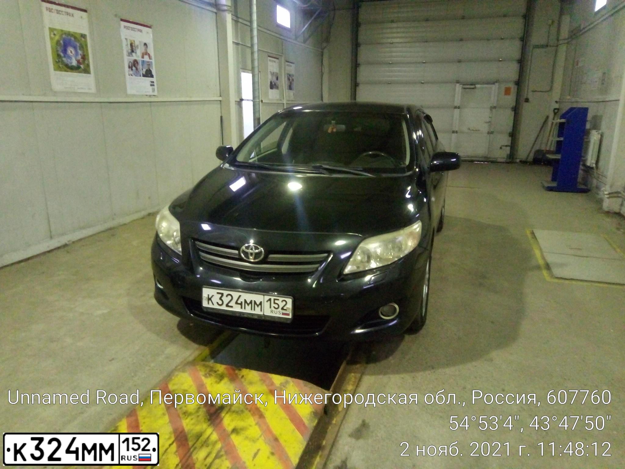 Фото автомобиля TOYOTA COROLLA, 2007 — госномер К324ММ152. Цвет: ЧЕРНЫЙ