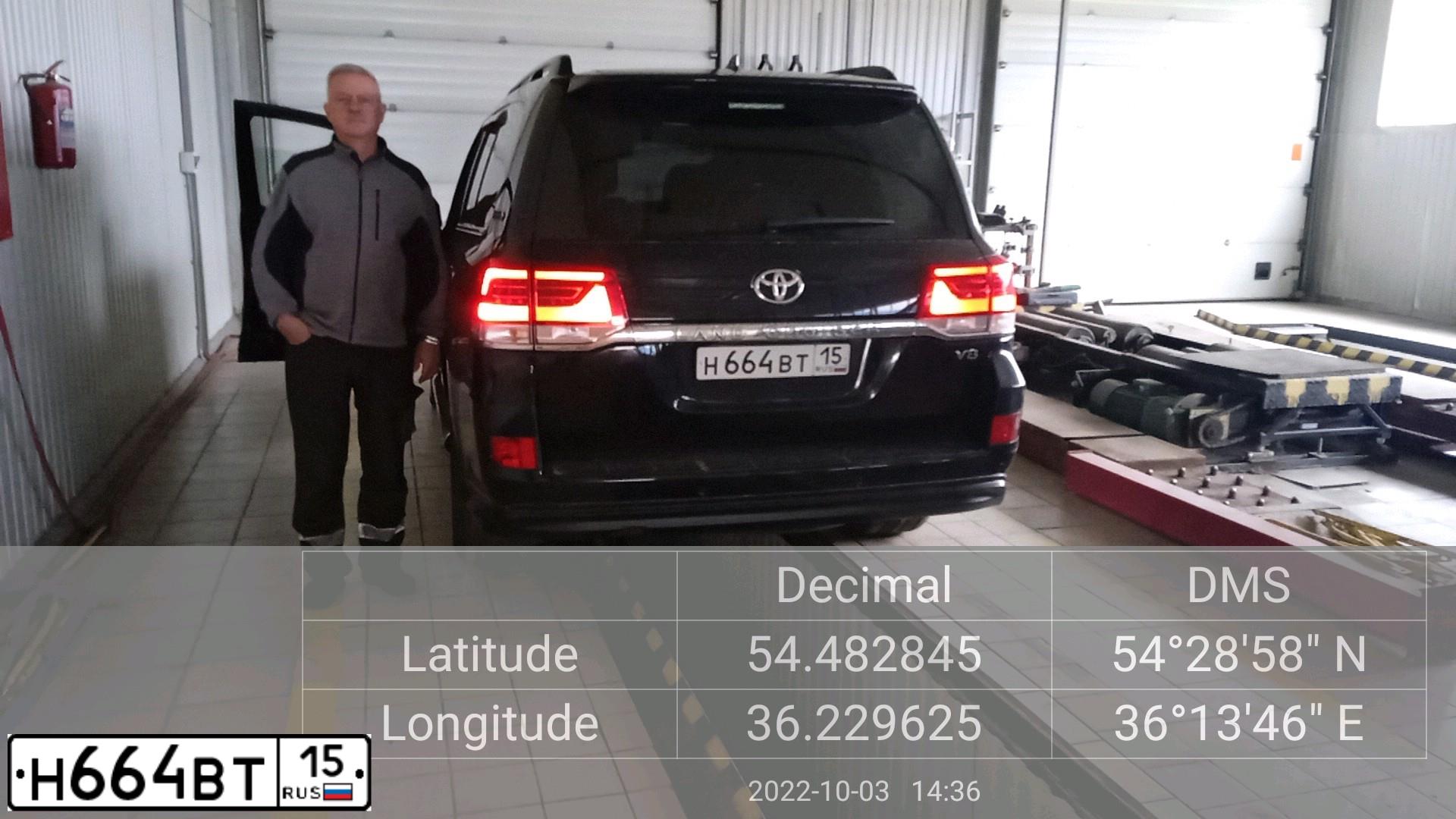 Фото автомобиля TOYOTA LANDCRUISER 200, 2018 — госномер Н664ВТ15. Цвет: ЧЕРНЫЙ