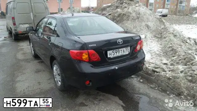 Фото автомобиля TOYOTA COROLLA, 2007 — госномер Н599ТА55. Цвет: ЧЕРНЫЙ