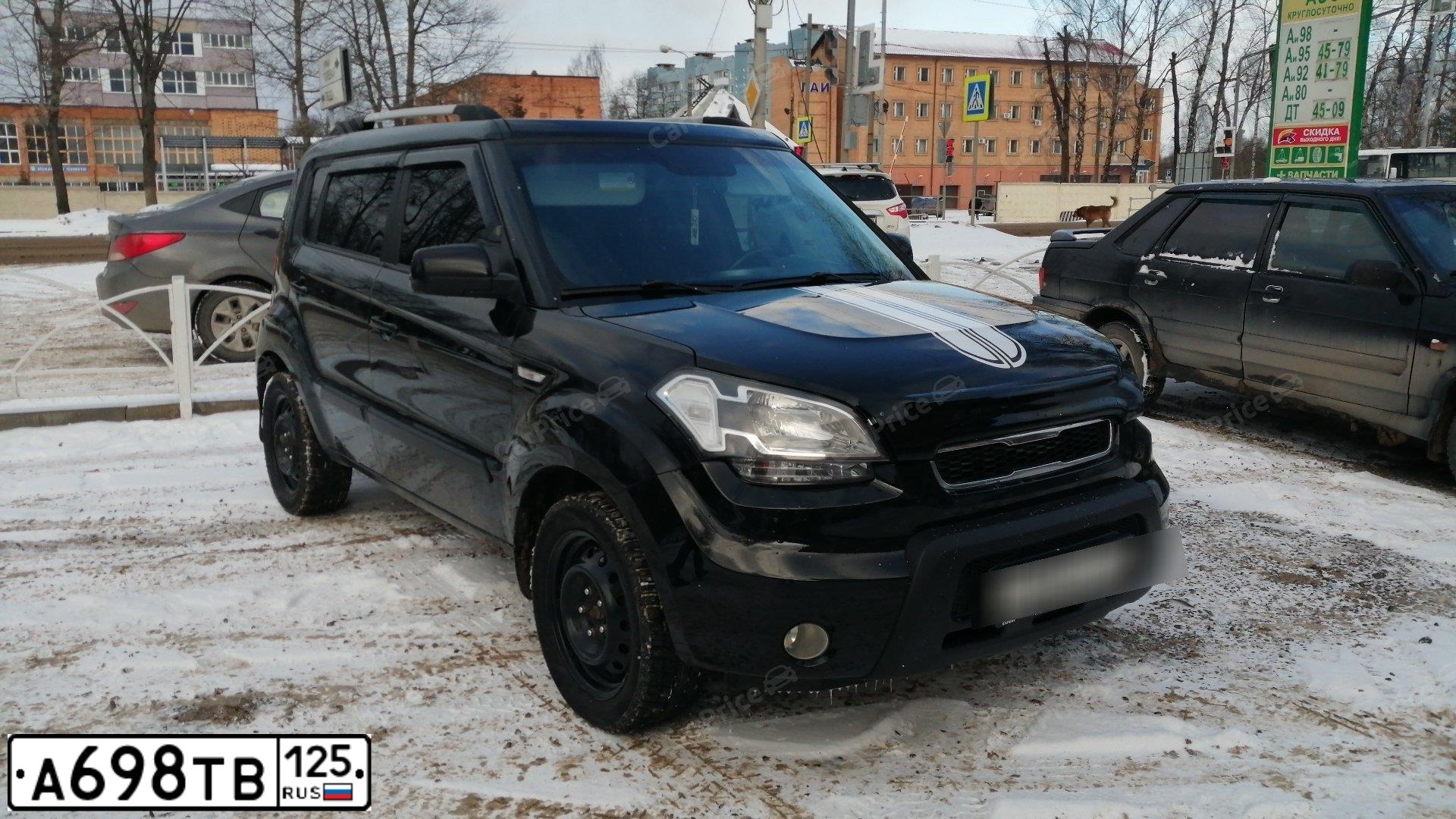 Фото автомобиля KIA SOUL, 2010 — госномер А698ТВ125. Цвет: ЧЕРНЫЙ