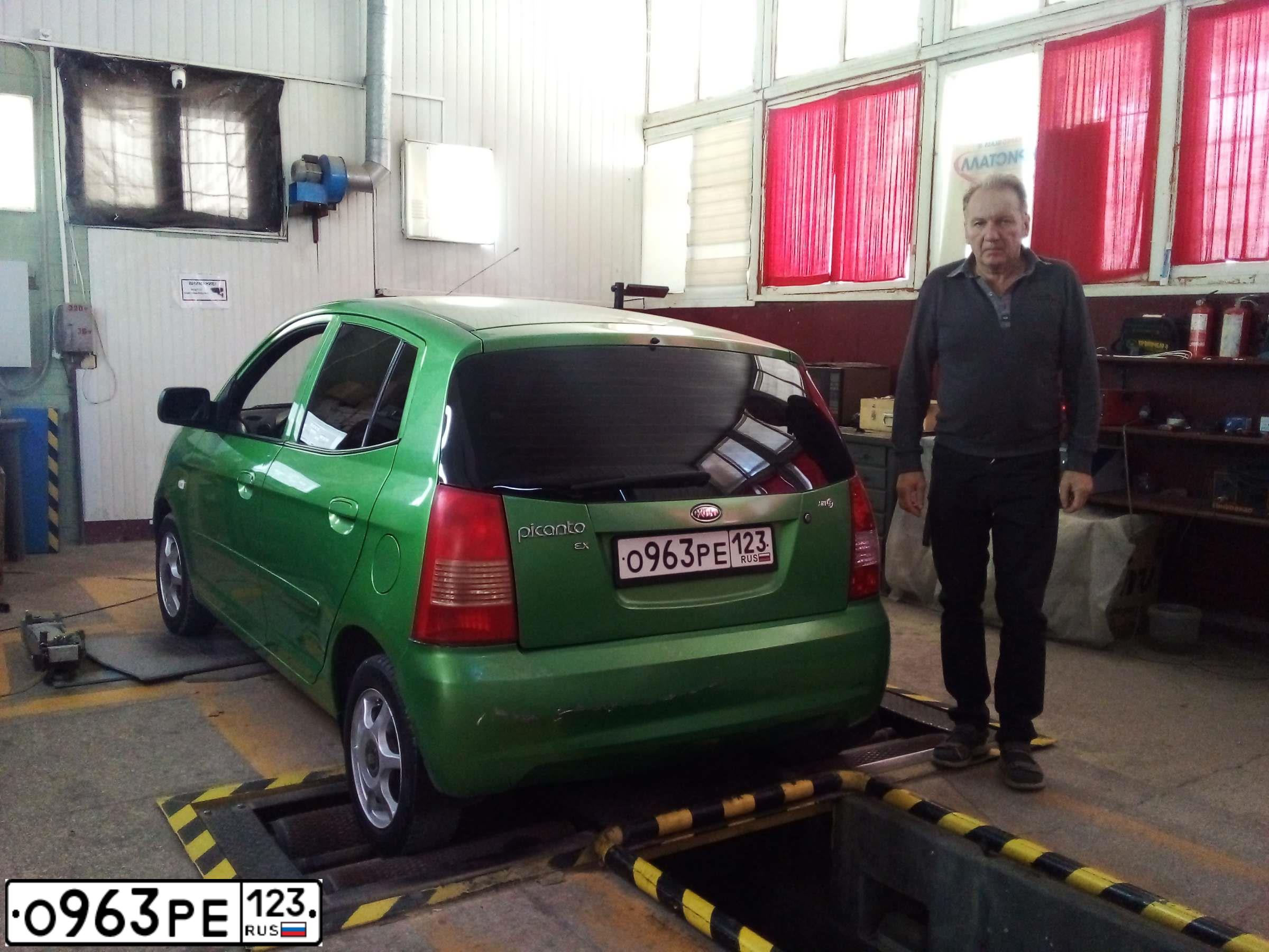 Фото автомобиля KIA PICANTO / MORNING, 2007 — госномер Н076МЕ82. Цвет: ЗЕЛЕНЫЙ