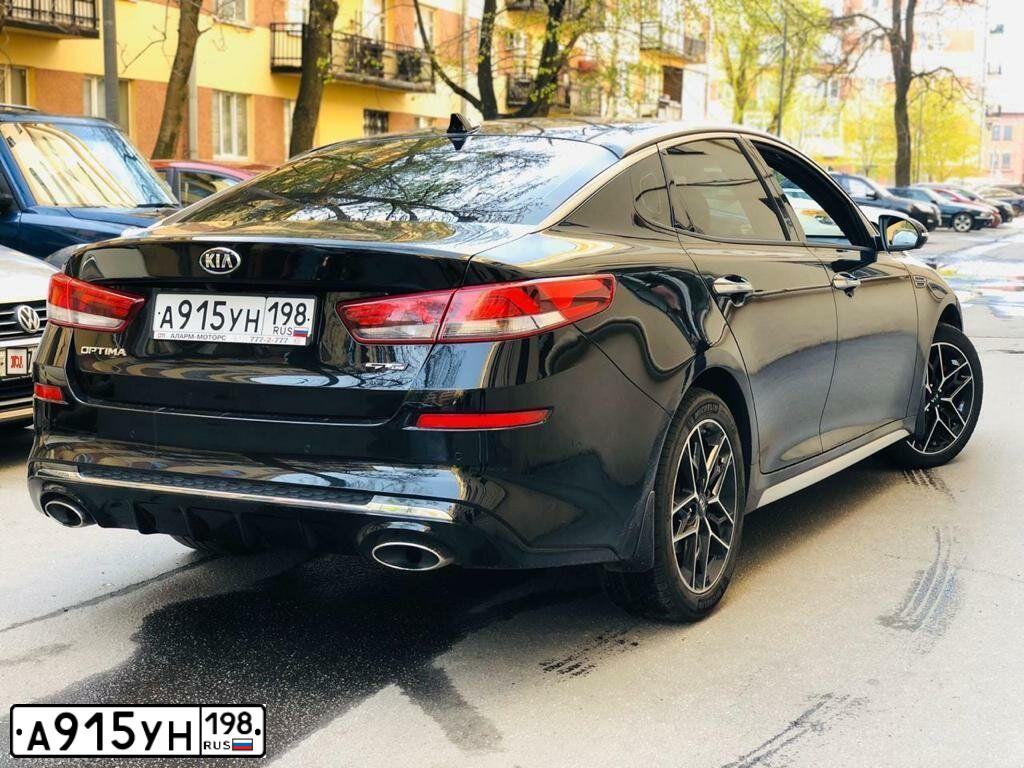 Фото автомобиля KIA MAGENTIS / OPTIMA, 2018 — госномер Р235УР33. Цвет: ЧЕРНЫЙ