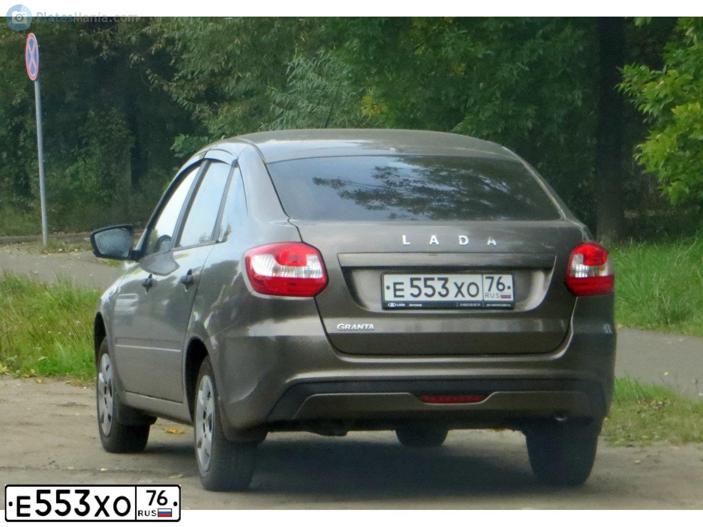 Фото автомобиля LADA 2191 GRANTA, 2019 — госномер Е553ХО76. Цвет: Коричневый