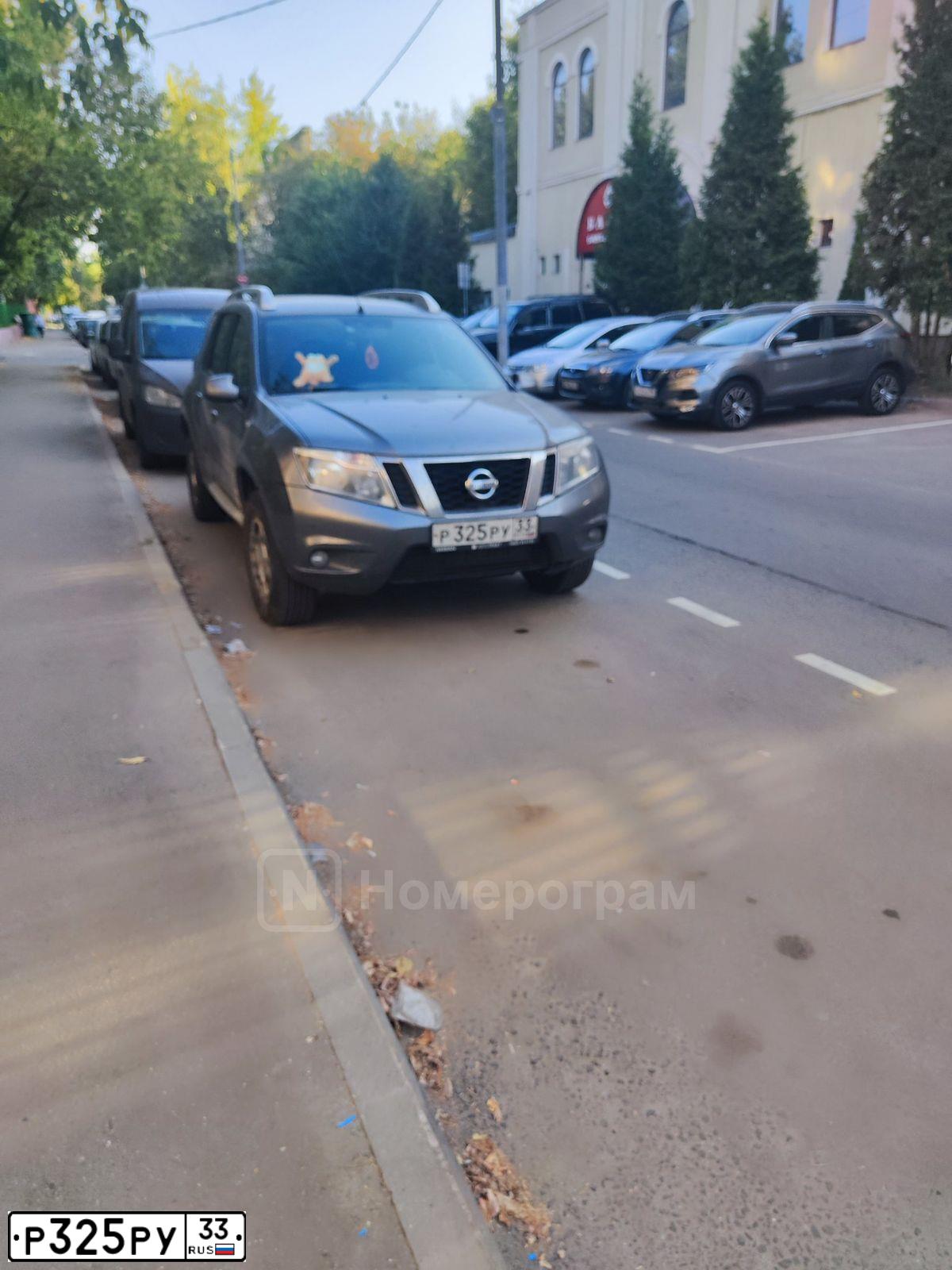 Фото автомобиля NISSAN TERRANO, 2018 — госномер Р325РУ33. Цвет: Серый