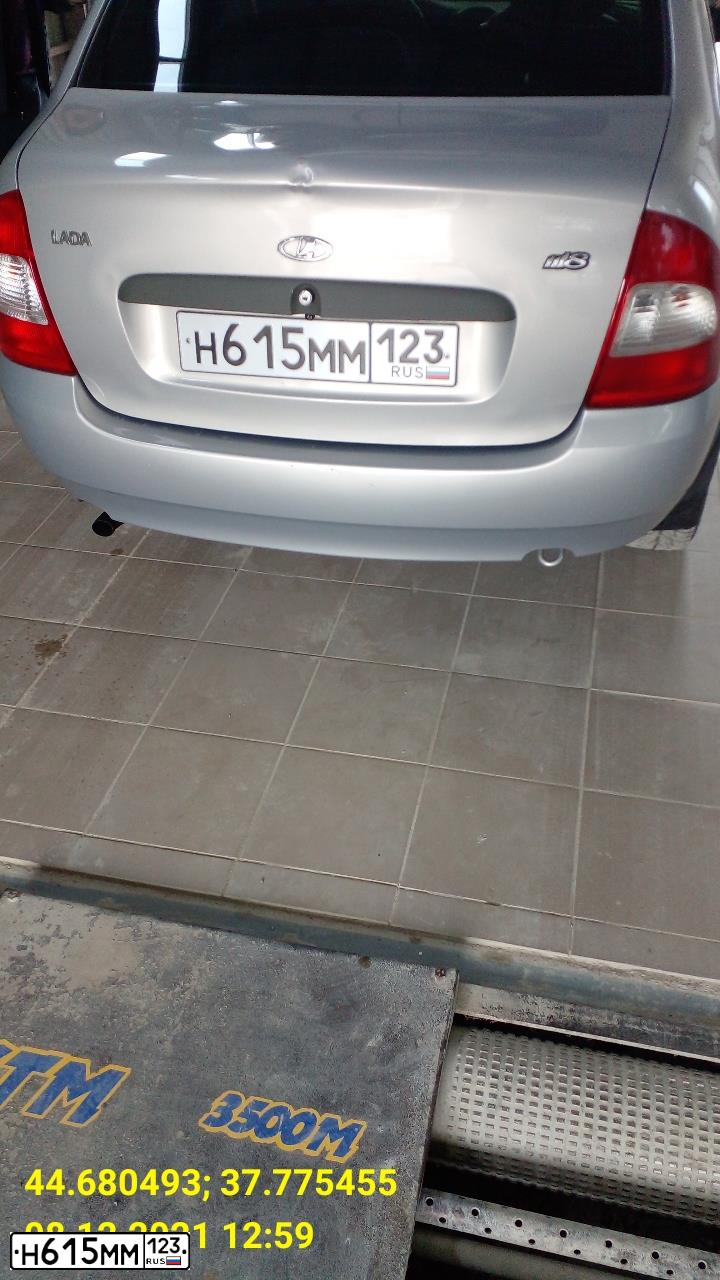Фото автомобиля LADA 1118 KALINA, 2008 — госномер Н615ММ123. Цвет: Серебристый