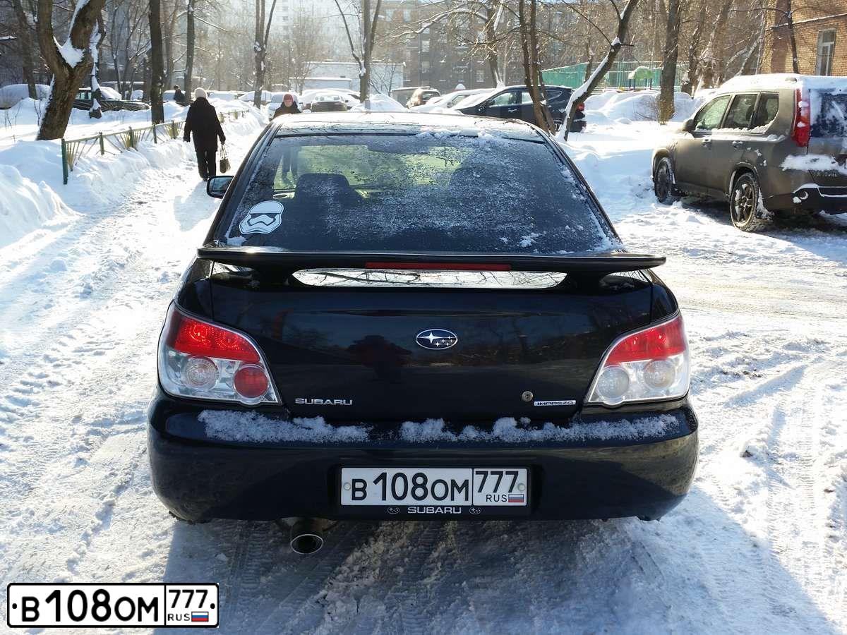 Фото автомобиля SUBARU IMPREZA, 2007 — госномер В174СО134. Цвет: ЧЕРНЫЙ