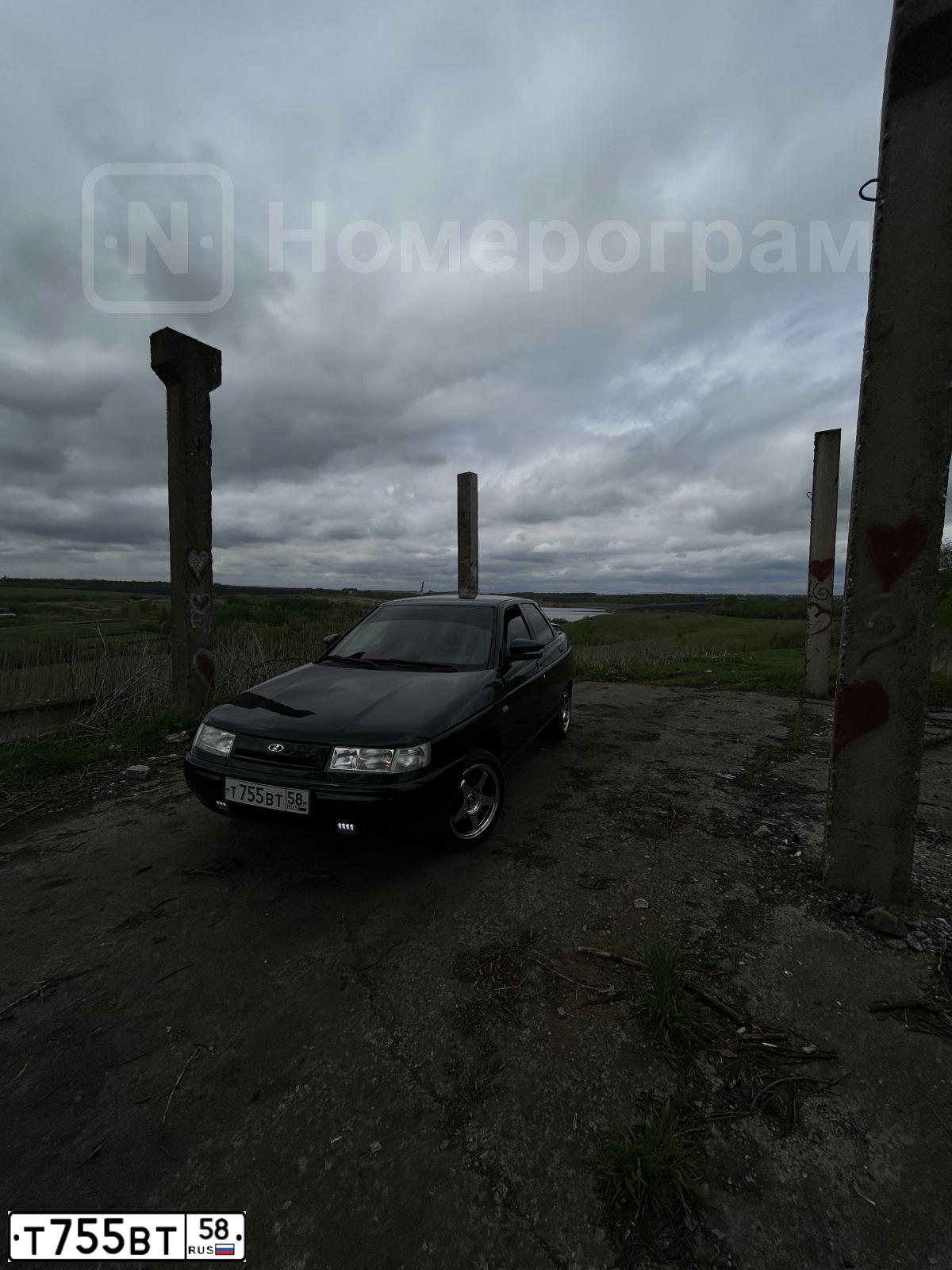 Фото автомобиля LADA 2110, 2002 — госномер Т755ВТ58. Цвет: Темно-зеленый