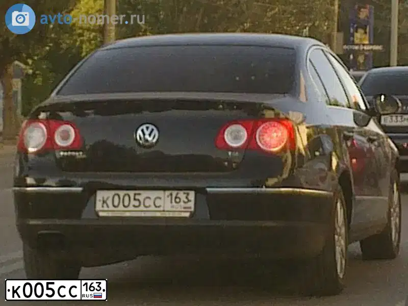 Фото автомобиля VOLKSWAGEN PASSAT, 2012 — госномер К005СС163. Цвет: ЧЕРНЫЙ
