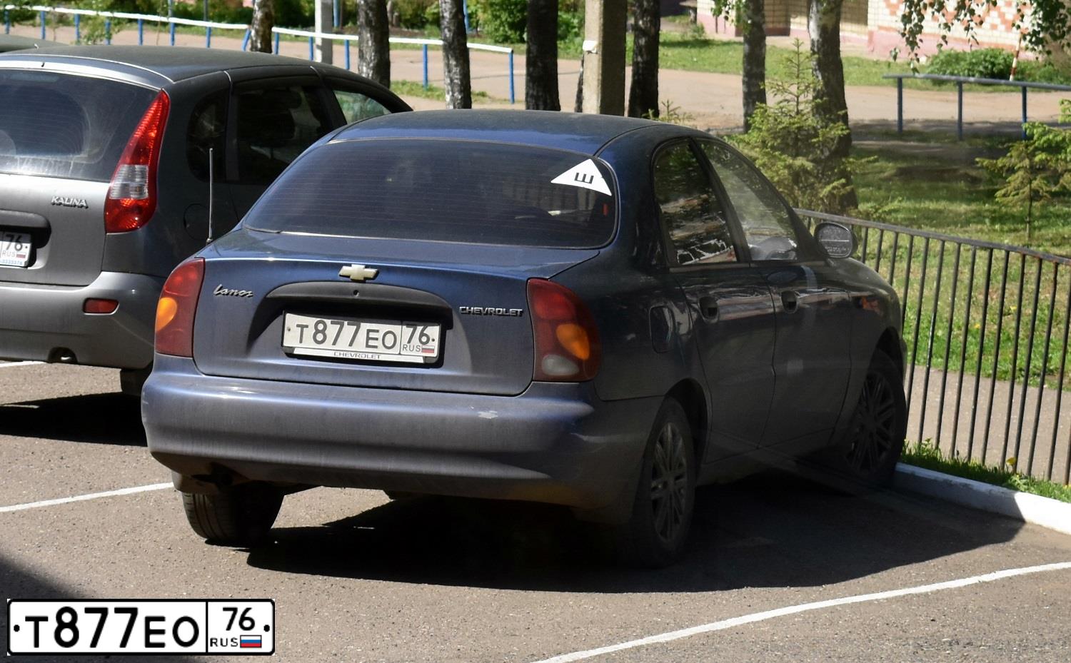 Фото автомобиля ZAZ LANOS, 2008 — госномер Т877ЕО76. Цвет: синий