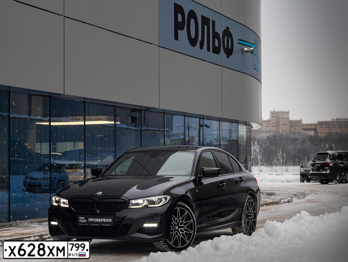 Фото автомобиля BMW SERIE 3, 2020 — госномер Х628ХМ799. Цвет: ЧЕРНЫЙ