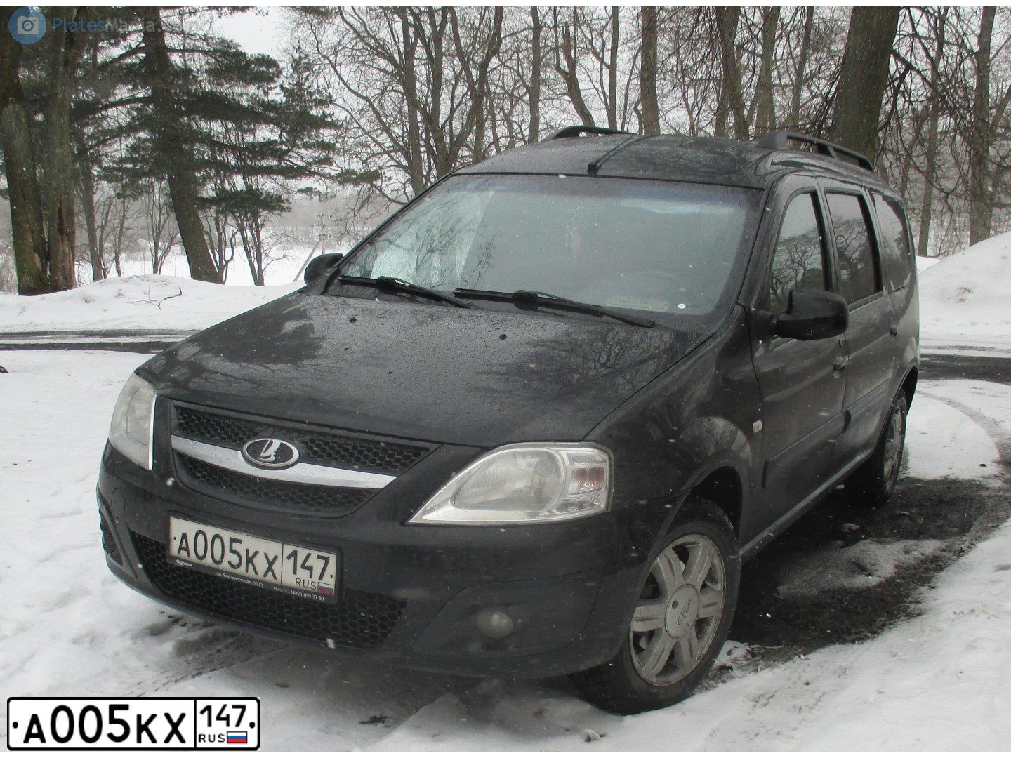 Фото автомобиля LADA LARGUS, 2016 — госномер А005КХ147. Цвет: ЧЕРНЫЙ