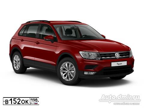 Фото автомобиля VOLKSWAGEN TIGUAN, 2018 — госномер В152ОК198. Цвет: Вишневый