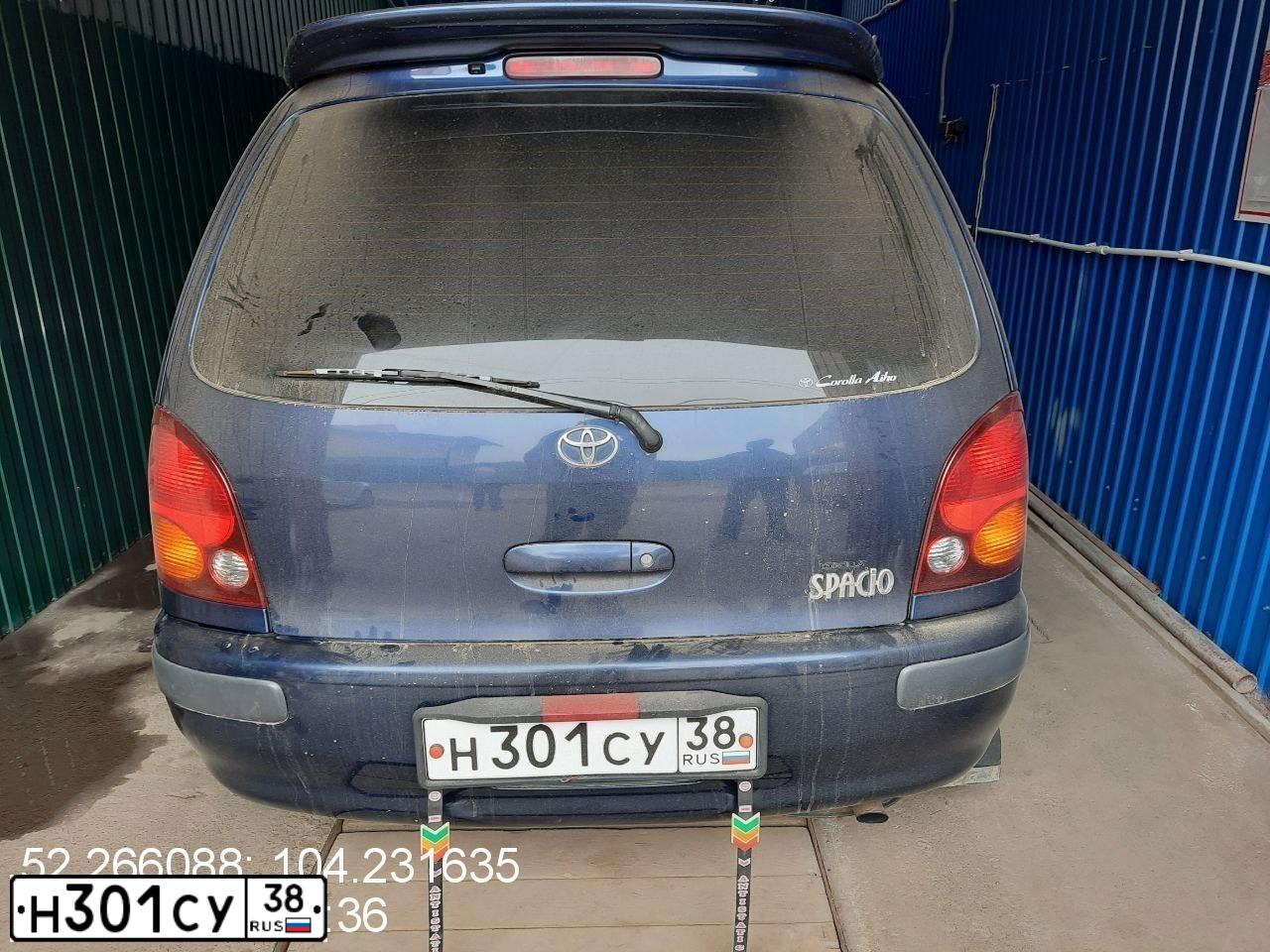 Фото автомобиля ТОЙОТА КОРОЛЛА СПАСИО, 1997 — госномер Н301СУ38