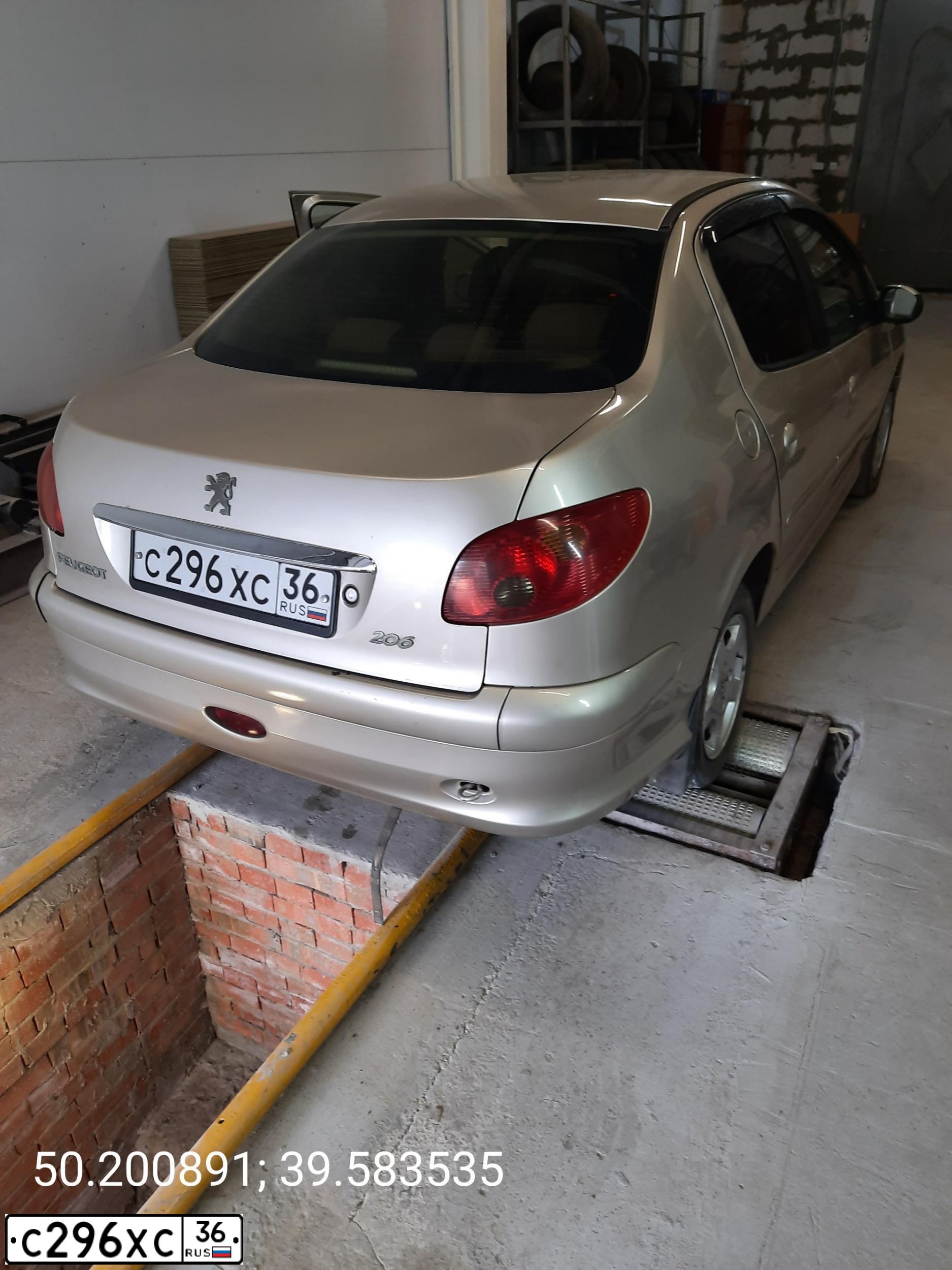 Фото автомобиля PEUGEOT 206, 2008 — госномер С296ХС36. Цвет: БЕЖЕВЫЙ