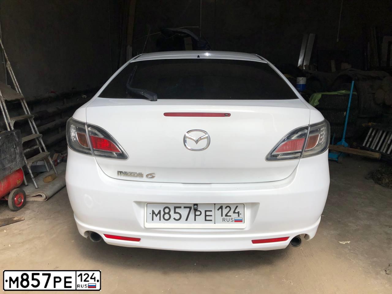 Фото автомобиля MAZDA 6, 2008 — госномер Е888АХ22. Цвет: Белый