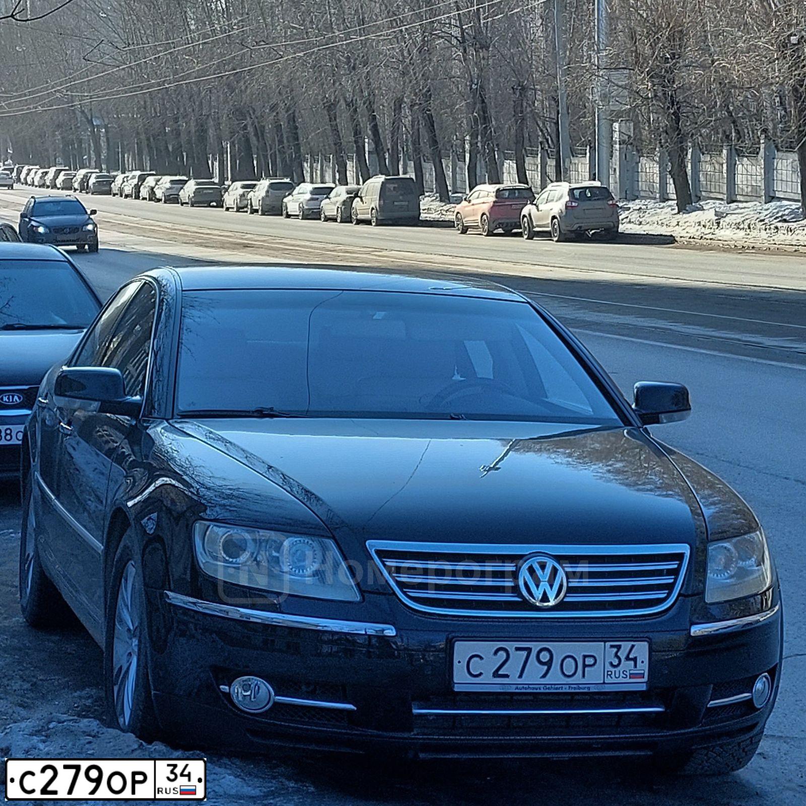 Фото автомобиля VOLKSWAGEN PHAETON, 2009 — госномер С279ОР34. Цвет: ЧЕРНЫЙ