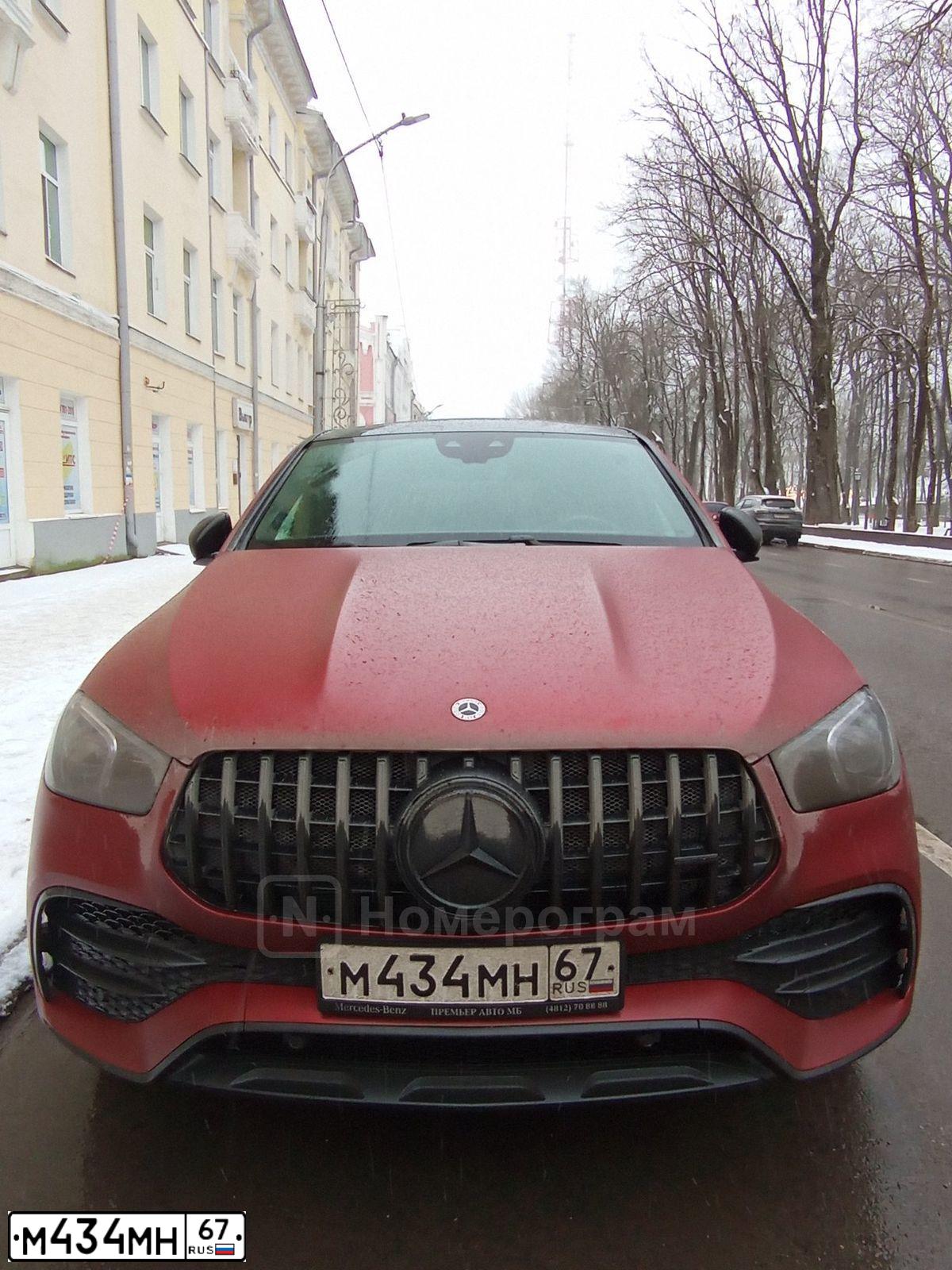 Фото автомобиля MERCEDES GLE-KLASSE, 2019 — госномер М434МН67. Цвет: ЧЕРНЫЙ