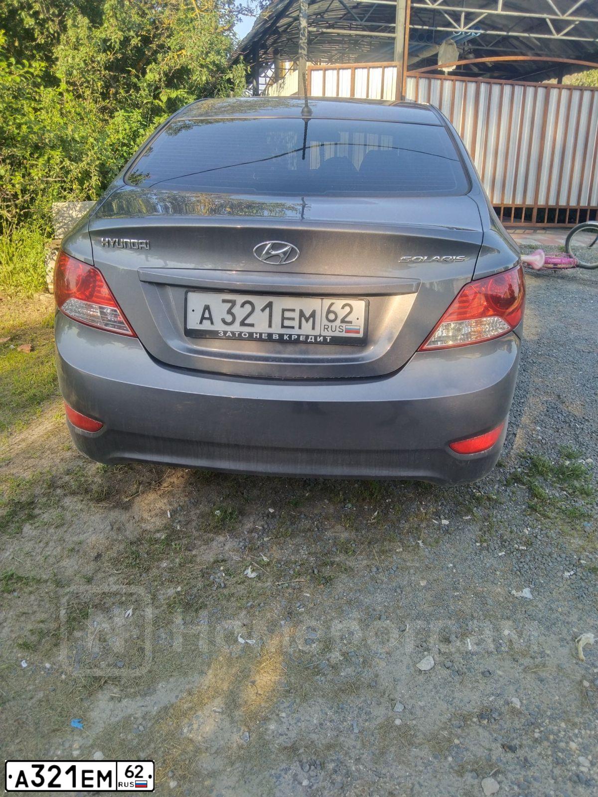 Фото автомобиля HYUNDAI SOLARIS, 2014 — госномер А321ЕМ62. Цвет: СЕРЫЙ ТЕМНЫЙ