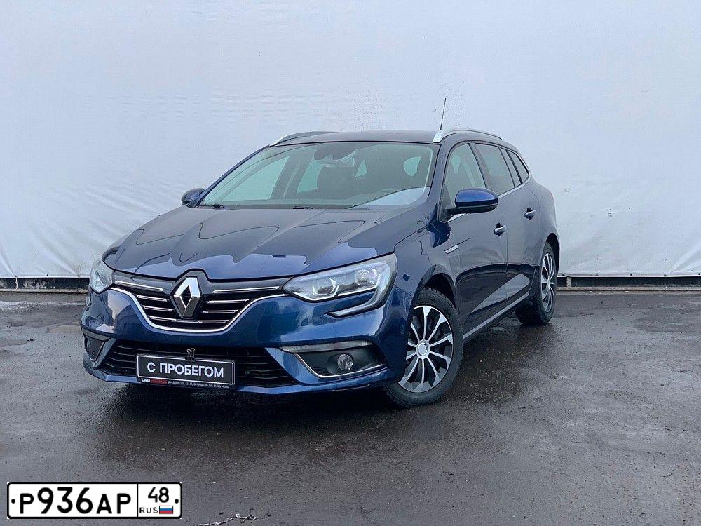 Фото автомобиля RENAULT MEGANE, 2017 — госномер Е152ТК69. Цвет: синий