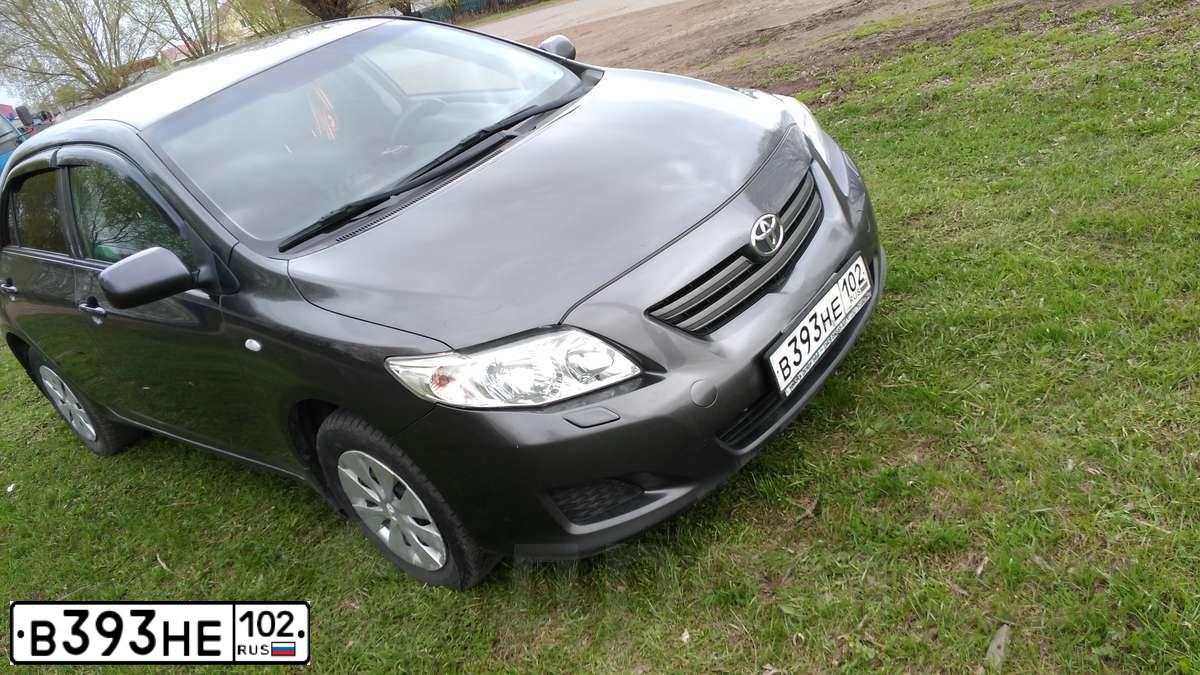 Фото автомобиля TOYOTA COROLLA, 2008 — госномер В393НЕ102. Цвет: Серый