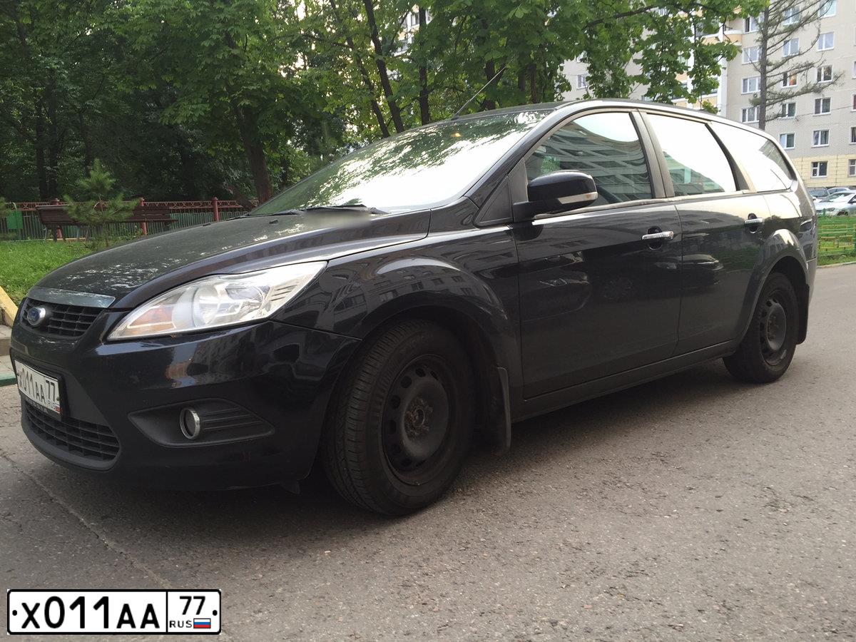 Фото автомобиля FORD FOCUS, 2008 — госномер Х011АА77. Цвет: ЧЕРНЫЙ