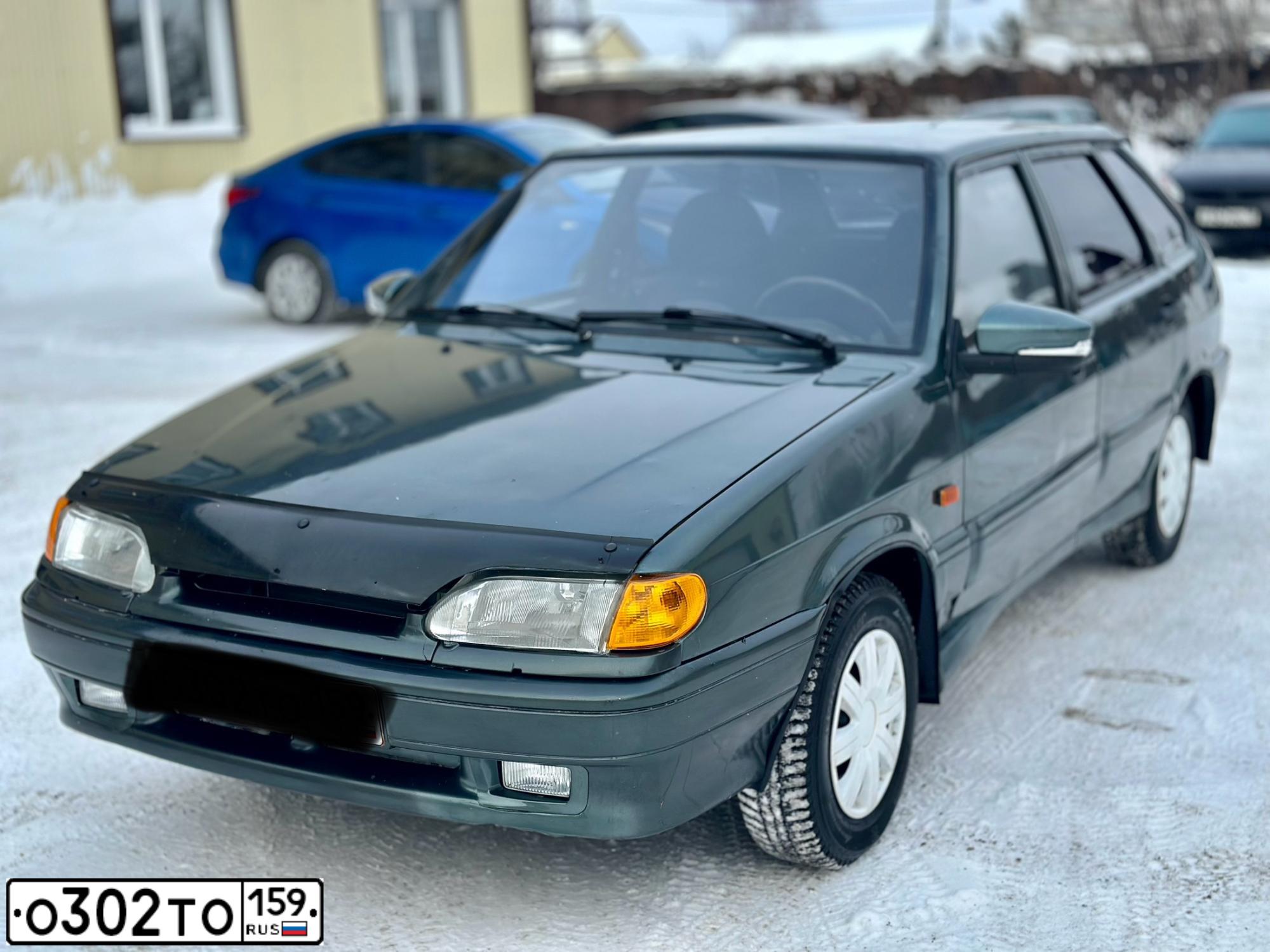 Фото автомобиля LADA 2114 SAMARA, 2008 — госномер О302ТО159. Цвет: Серо-сине-зеленый