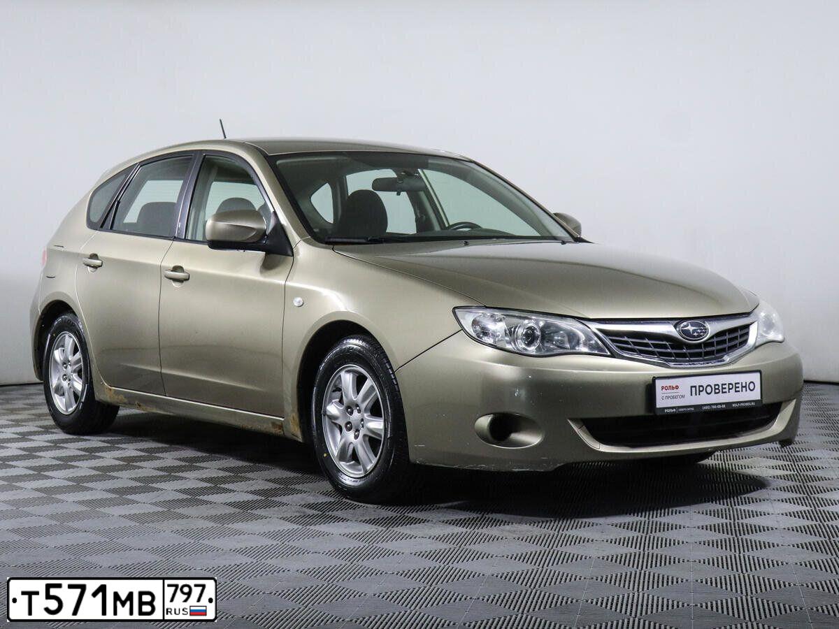 Фото автомобиля SUBARU IMPREZA, 2007 — госномер Т571МВ797. Цвет: ЗОЛОТИСТЫЙ
