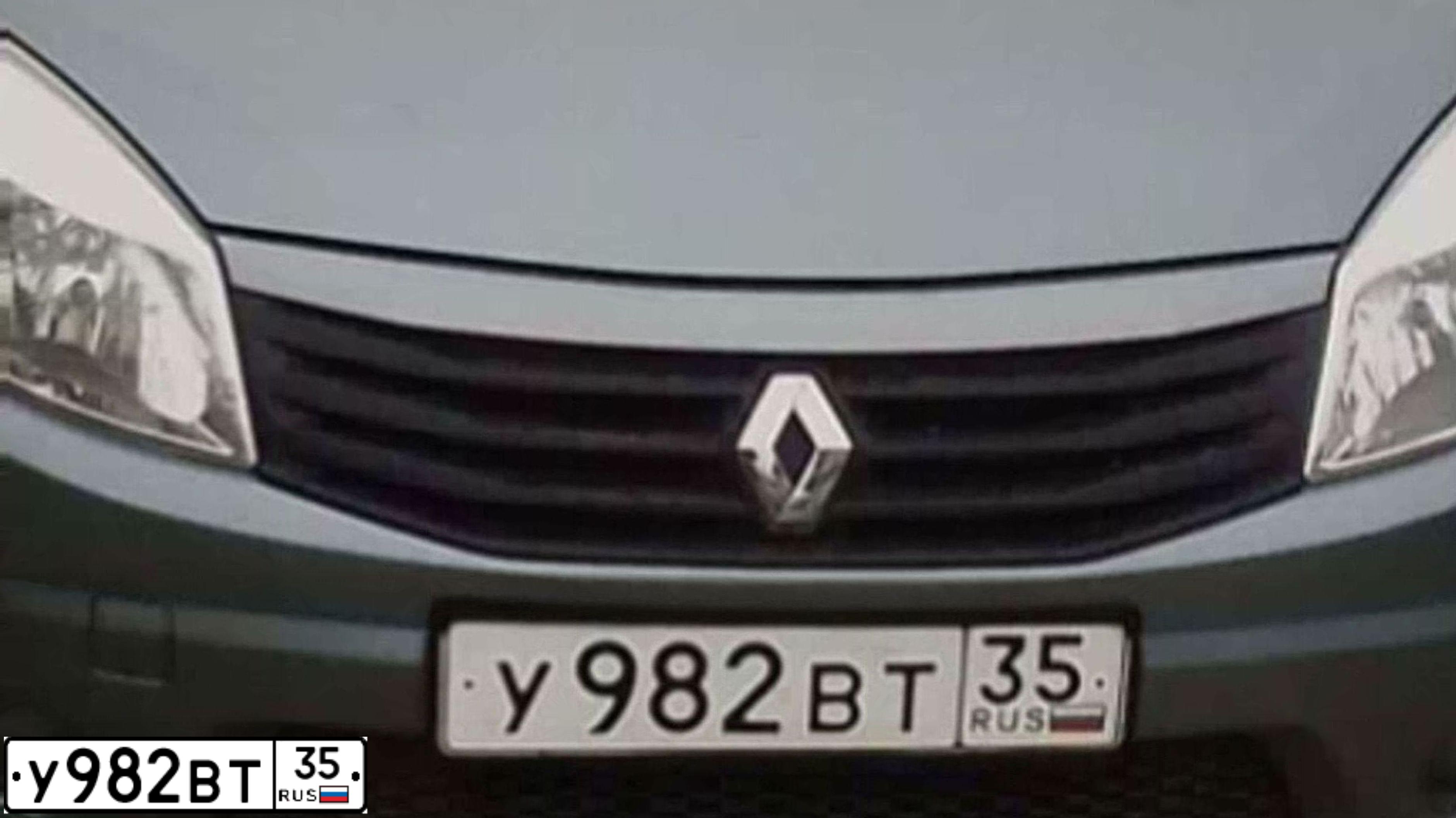 Фото автомобиля RENAULT SANDERO, 2010 — госномер У982ВТ35. Цвет: синий