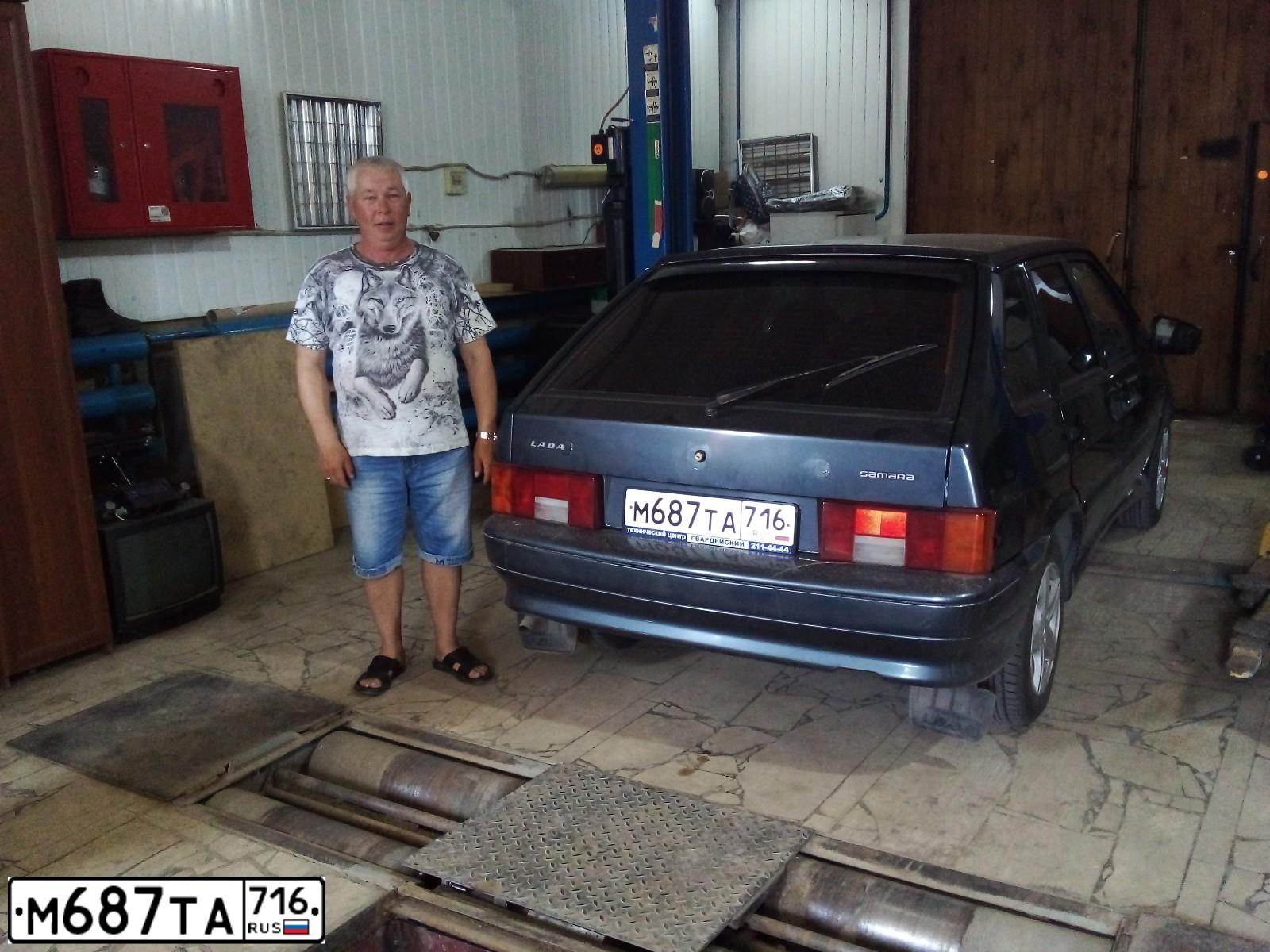 Фото автомобиля LADA 2114 SAMARA, 2012 — госномер М687ТА716. Цвет: Серо-Синий