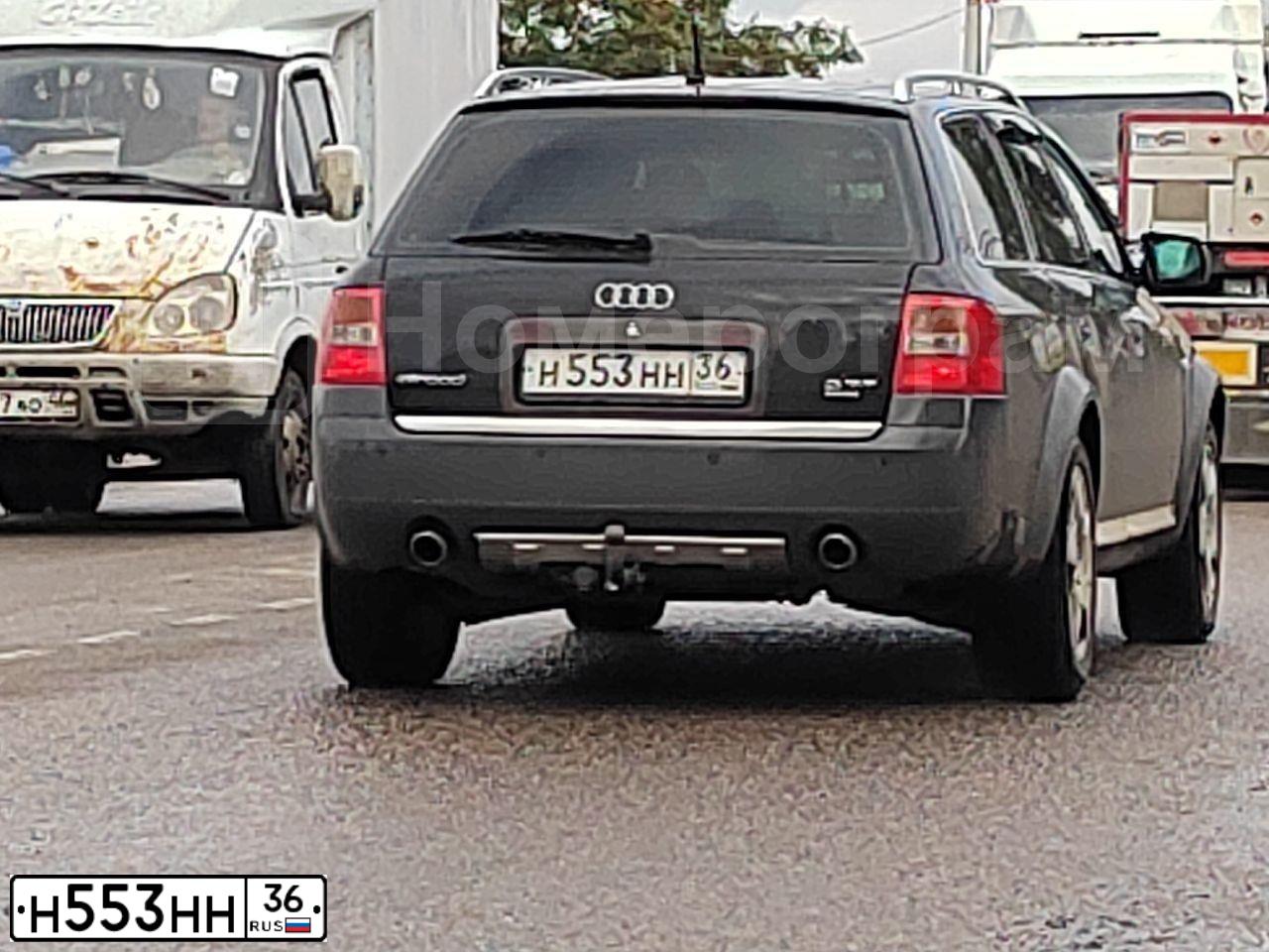 Фото автомобиля AUDI A6, 2002 — госномер Н553НН36. Цвет: ЧЕРНЫЙ