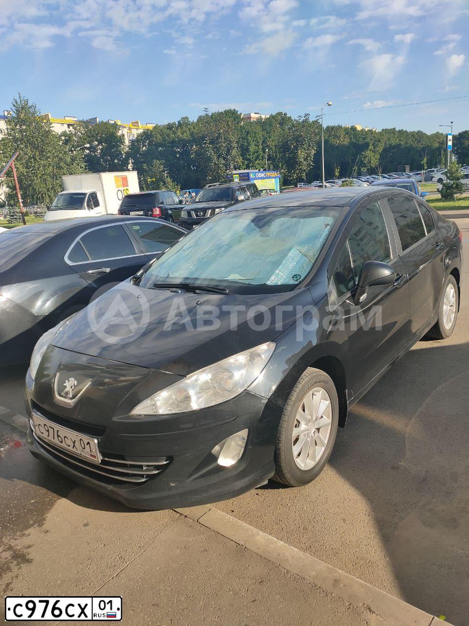 Фото автомобиля PEUGEOT 408, 2012 — госномер С976СХ01. Цвет: ЧЕРНЫЙ